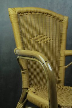 Konway Stapelstuhl COLOMBO (4 St), 4x KONWAY® COLOMBO Stapelsessel Honig Premium Polyrattan Sessel