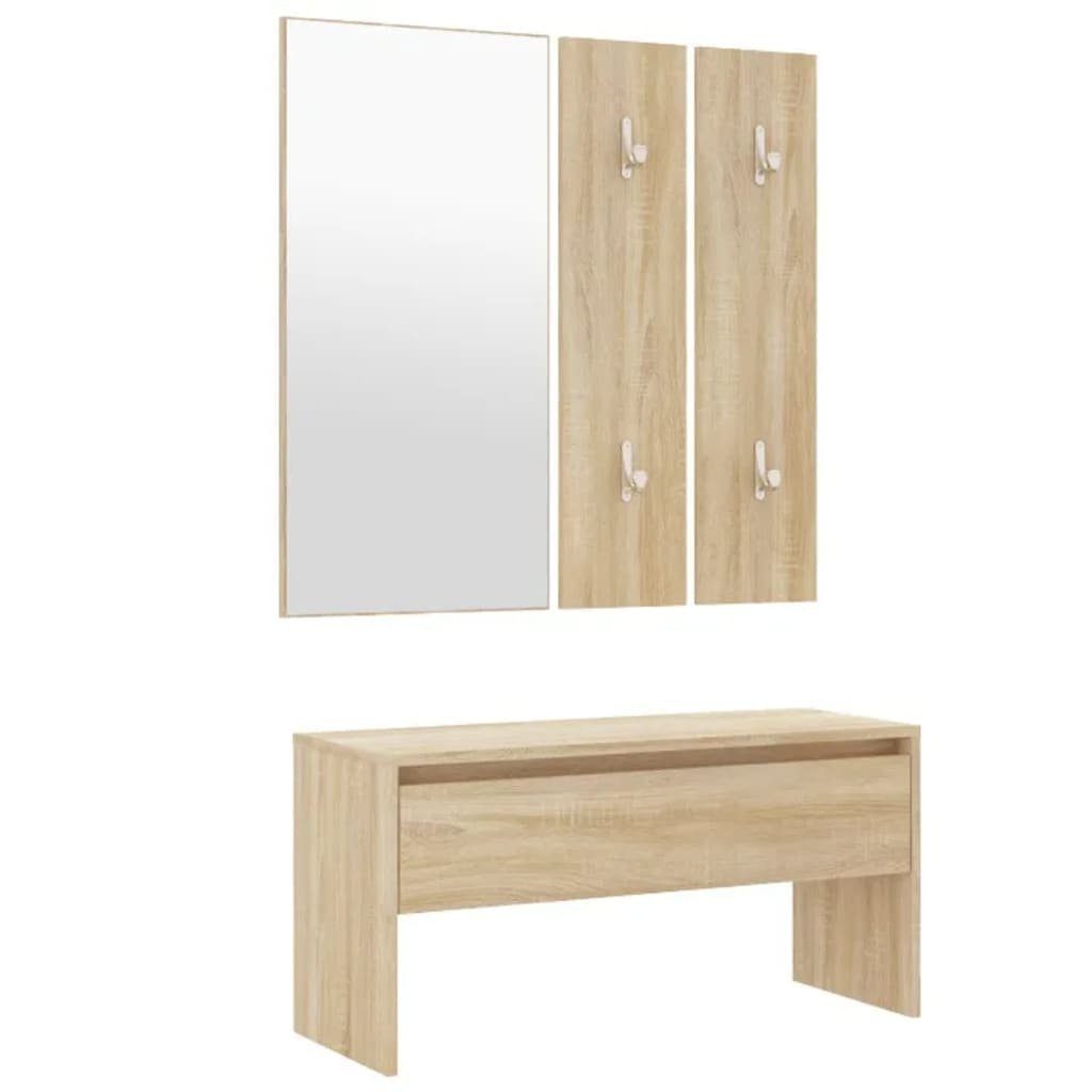 Holzwerkstoff Eiche Kleiderschrank vidaXL Flurmöbel-Set Sonoma (1-St) Sonoma-Eiche