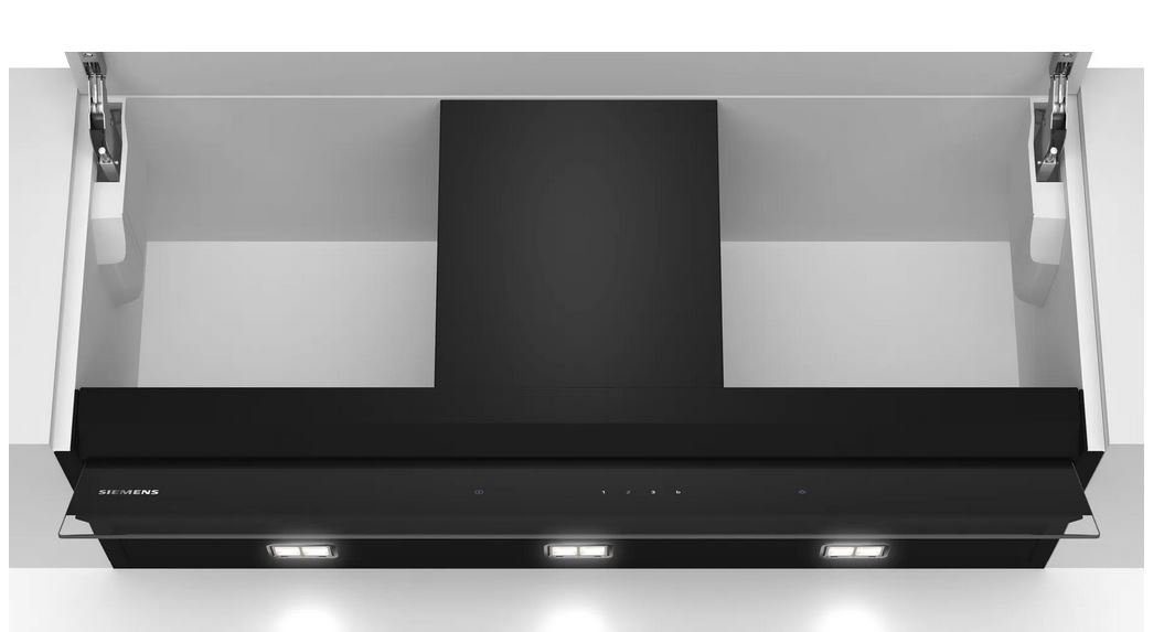 SIEMENS Zwischenbauhaube LJ97BAM60 Integrierte Designhaube 90 cm Klarglas schwarz, EEK: B Serie iQ500 LJ97BAM60 Integrierte Designhaube 90 cm Klarglas schwarz, EEK: B