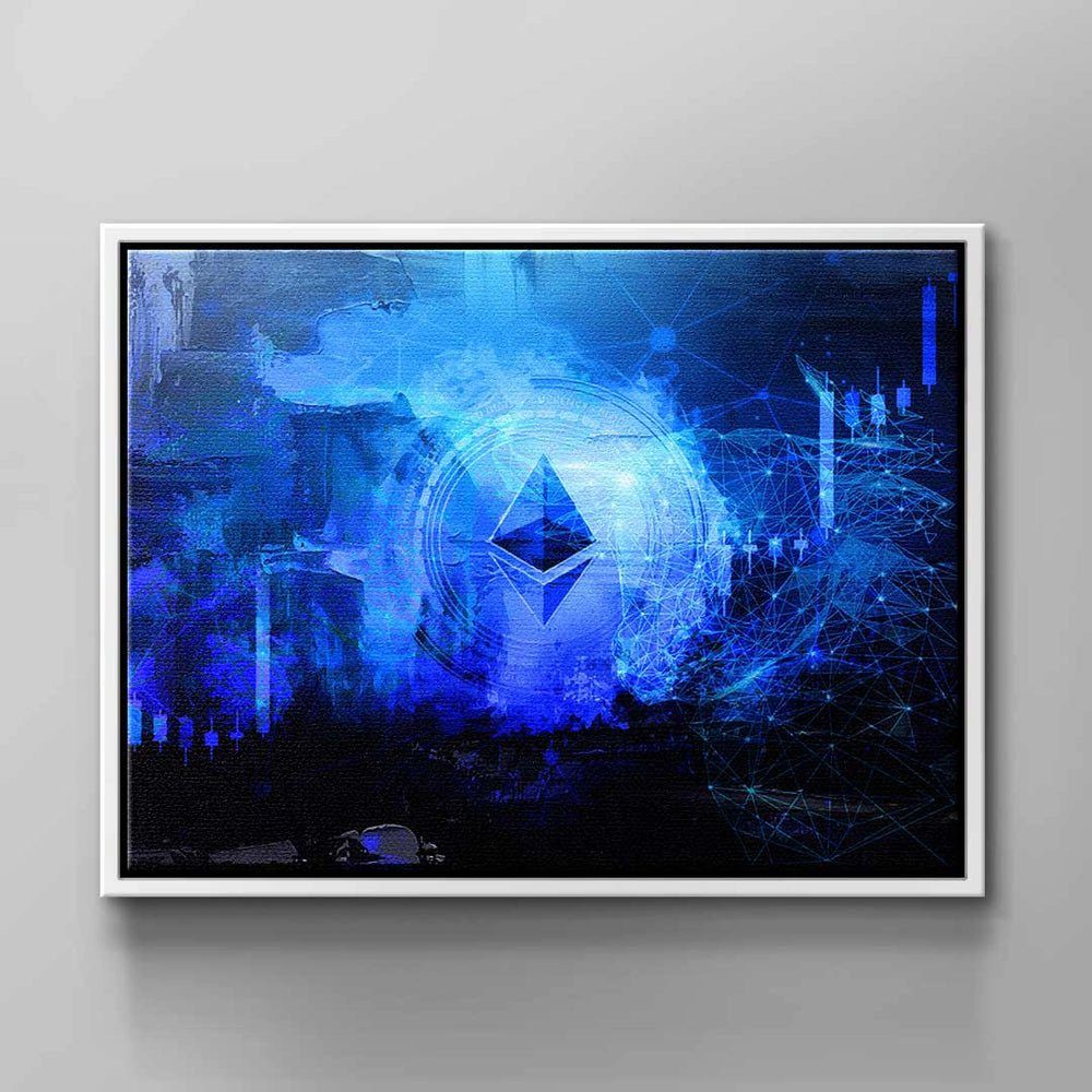DOTCOMCANVAS® Leinwandbild, DOTCOM Bitcoin Fans für Wandbild von Crypto weißer Rahmen CANVAS &