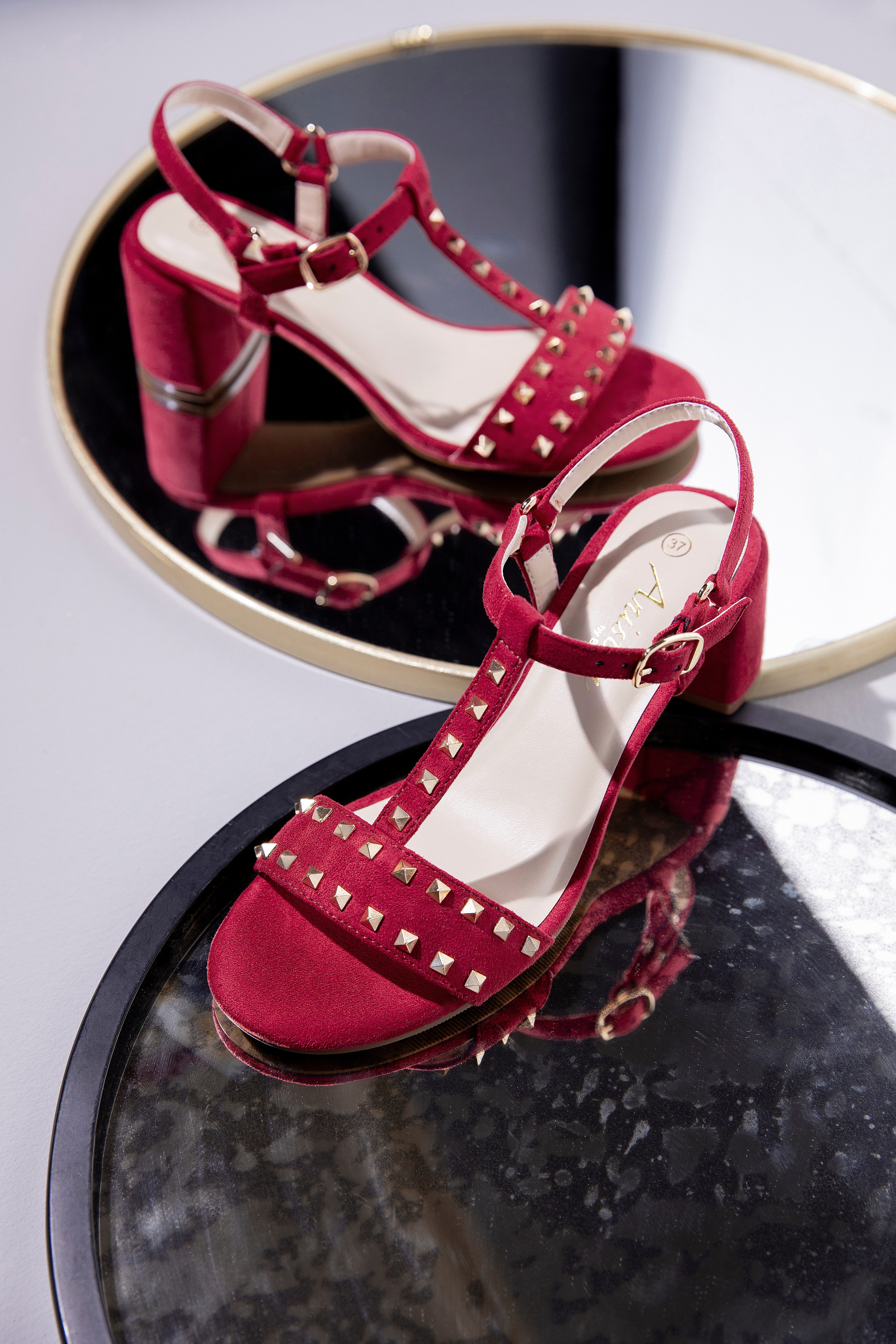 Aniston SHOES Riemchensandalette Sommerschuh, Blockabsatz, Nietenverzierung - NEUE KOLLEKTION