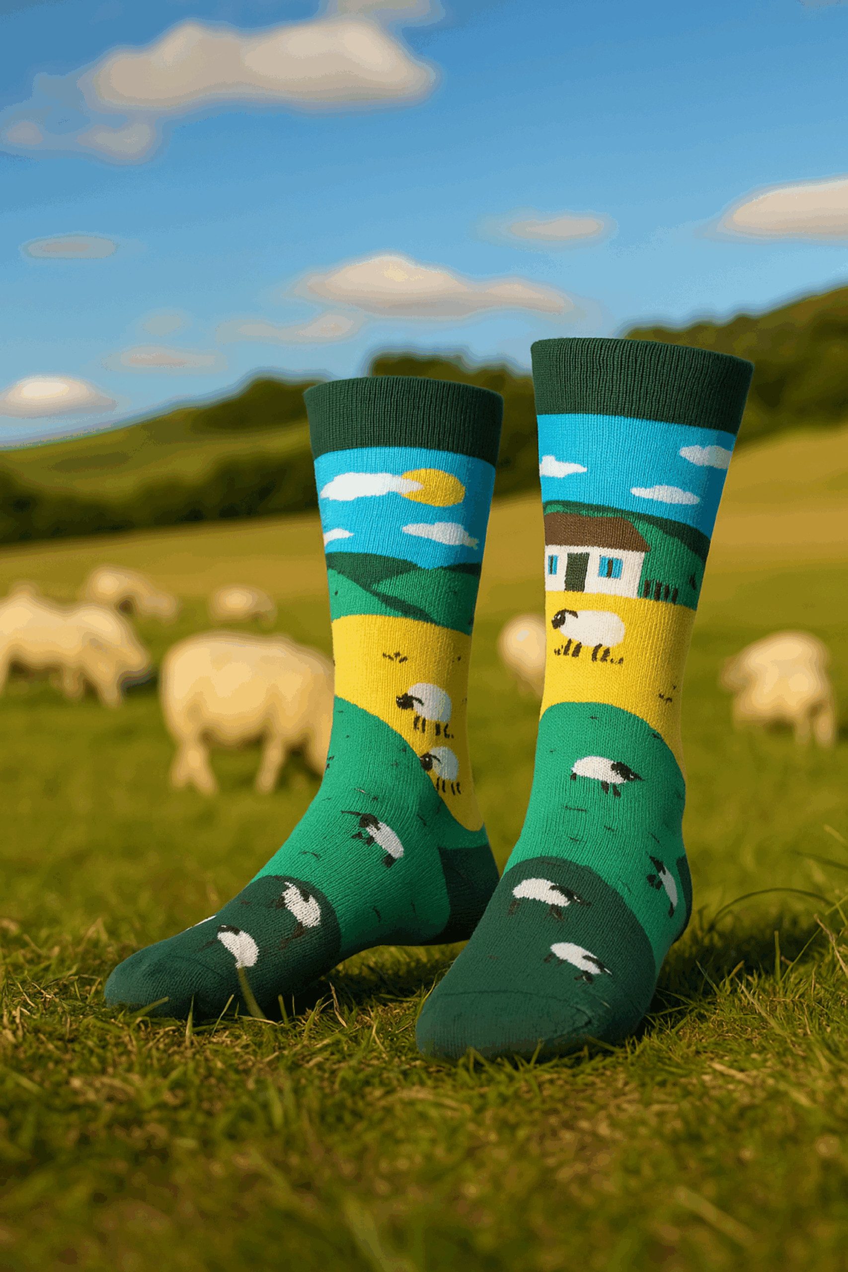 AbgeStrumpft Freizeitsocken Abgestrumpft Socken Schaf (1 Paar, 1-Paar, 1 Paar) lustiges Design – Bild 5 von 5