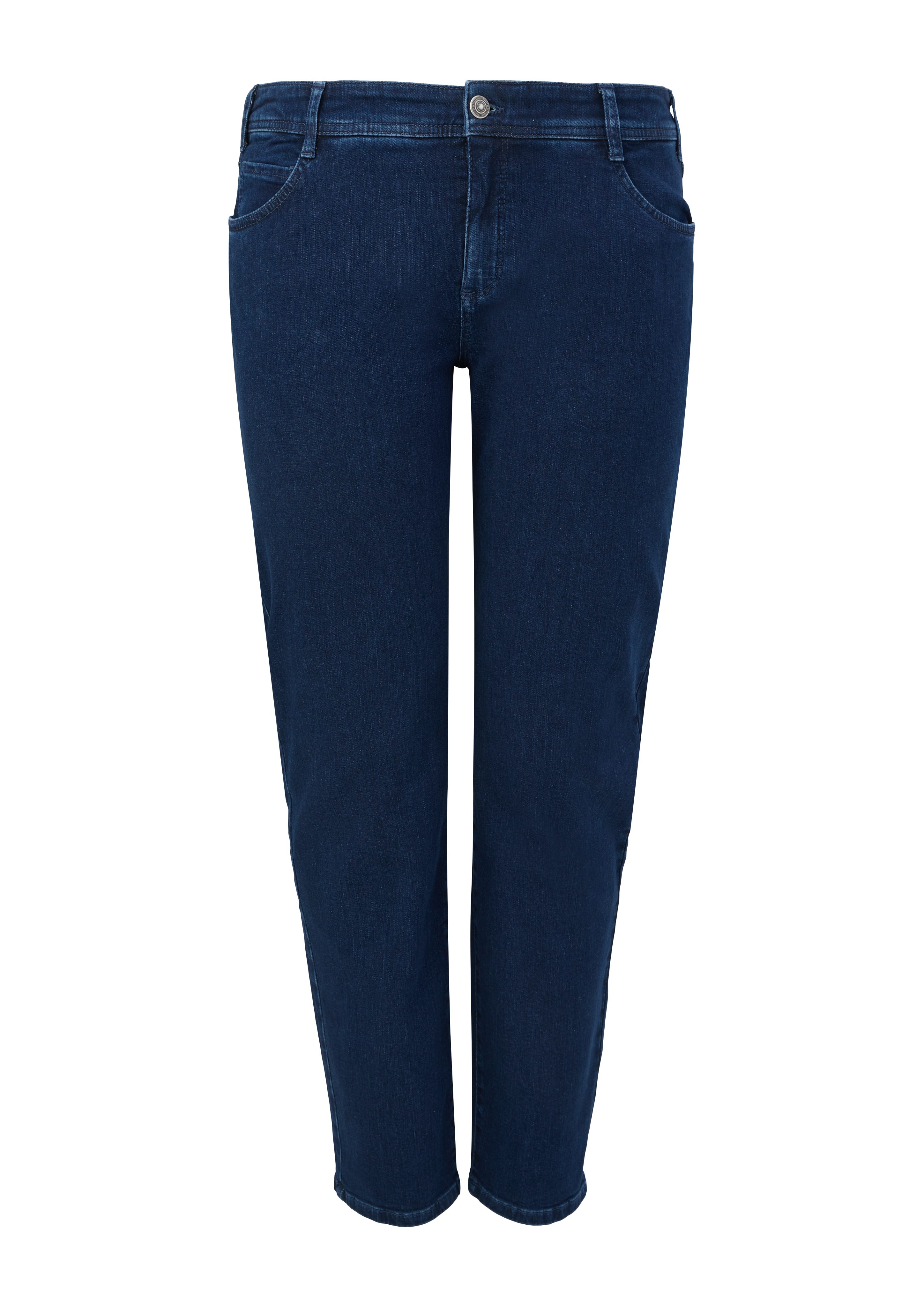 Fit Rise / Kontrastnähte, / / Jeans Stoffhose Mid Straight TRIANGLE Leg Waschung Slim
