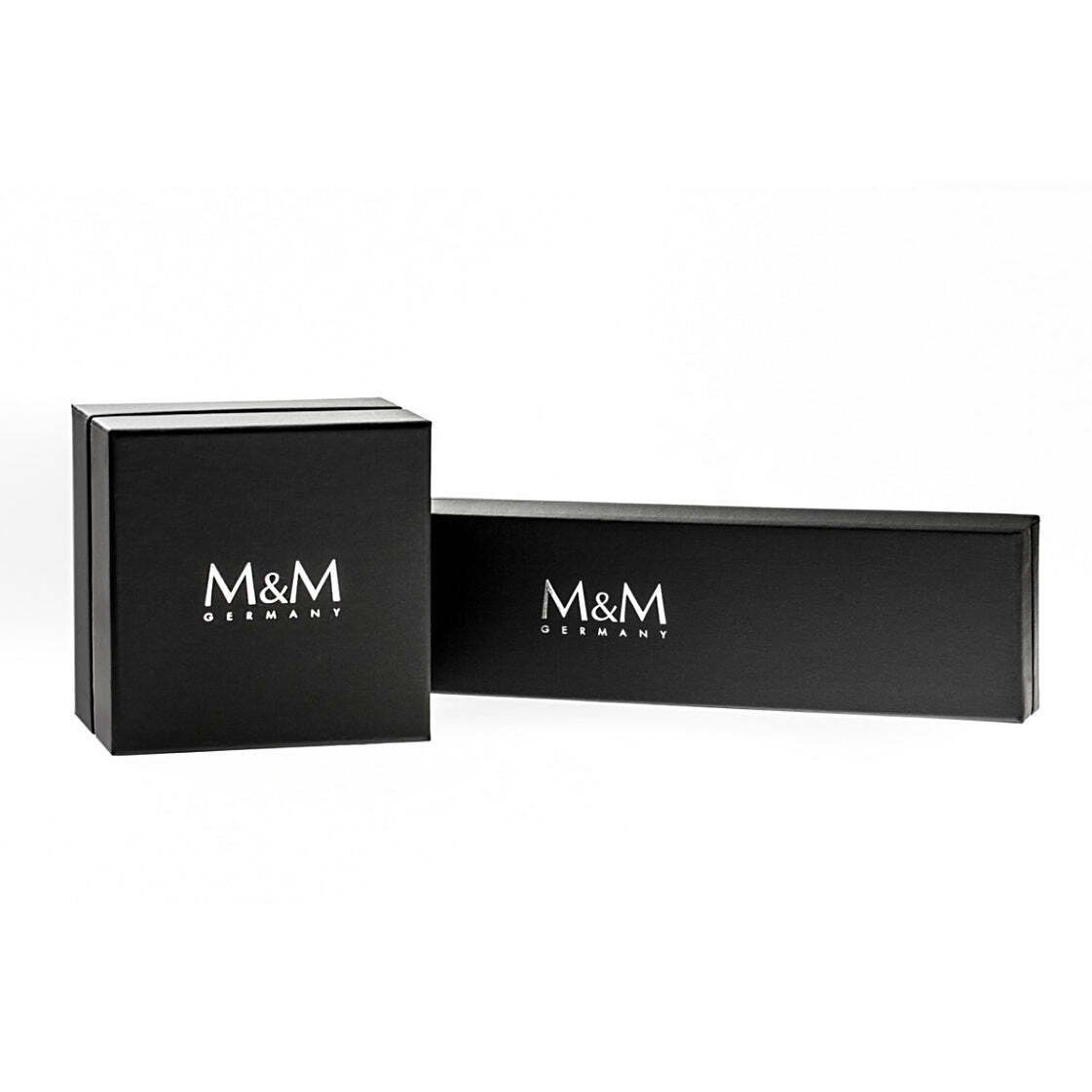 M&M Quarzuhr Armbanduhr schwarz, Armband Damen Basic 32, (1-tlg), Analoguhr Gehäuse bicolor klassisch; Line Leder rund; Lederarmband