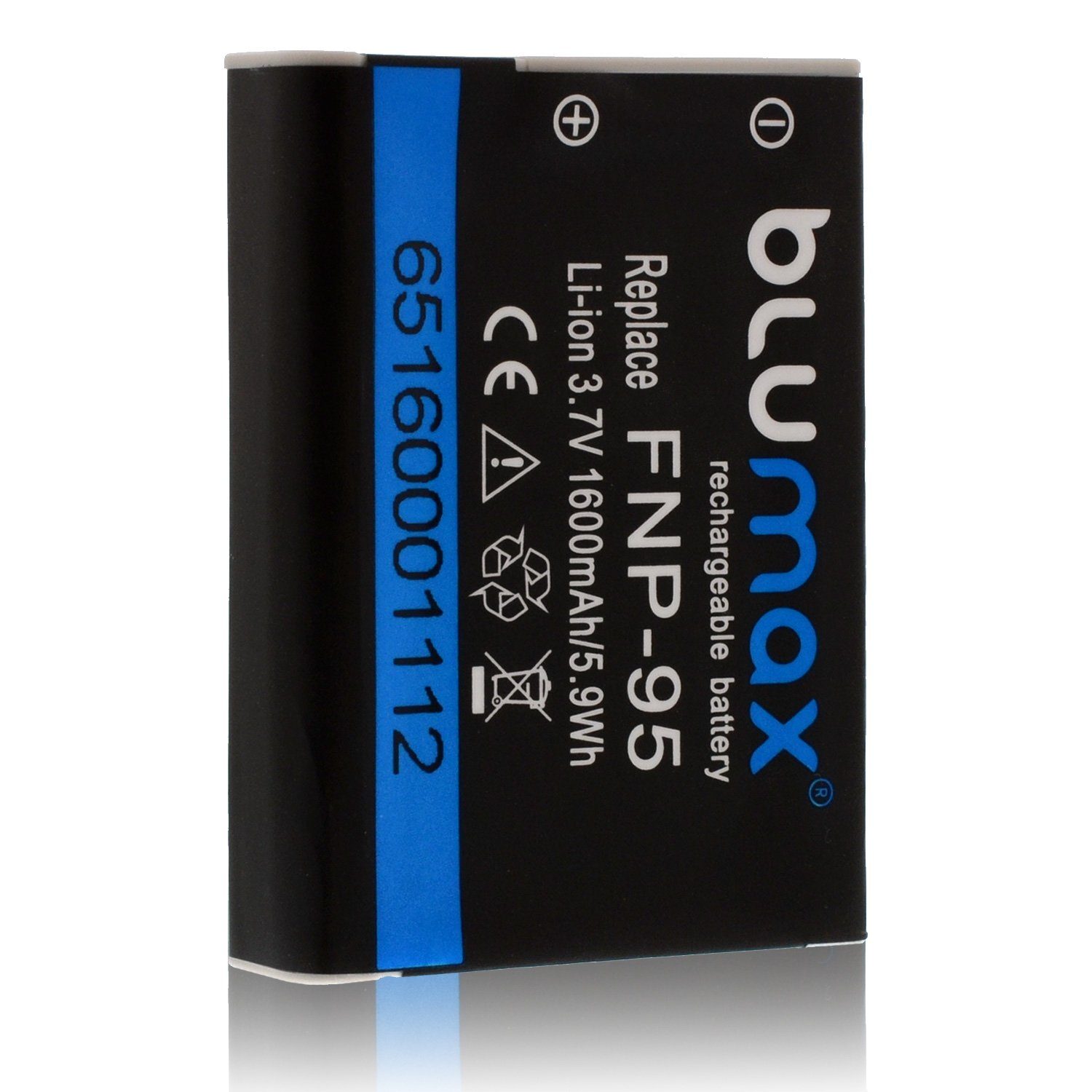 mAh für 1600 Kamera-Akku (3,7V) NP-95 passend Akku Blumax Fuji