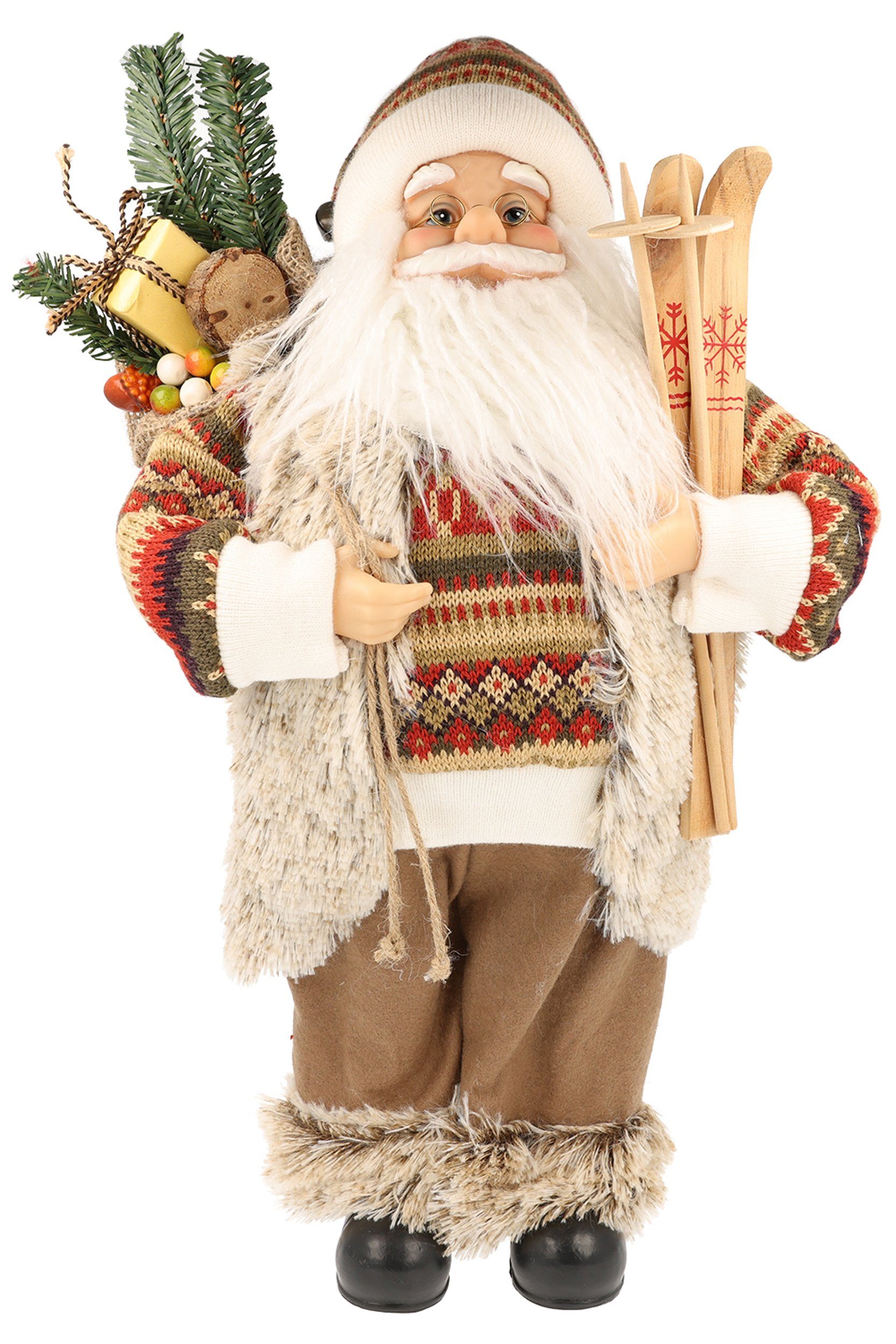 Wohnando Dekofigur Weihnachtsmann Dekorfigur in Gold, goldener Santa Claus Weihnachtsdeko