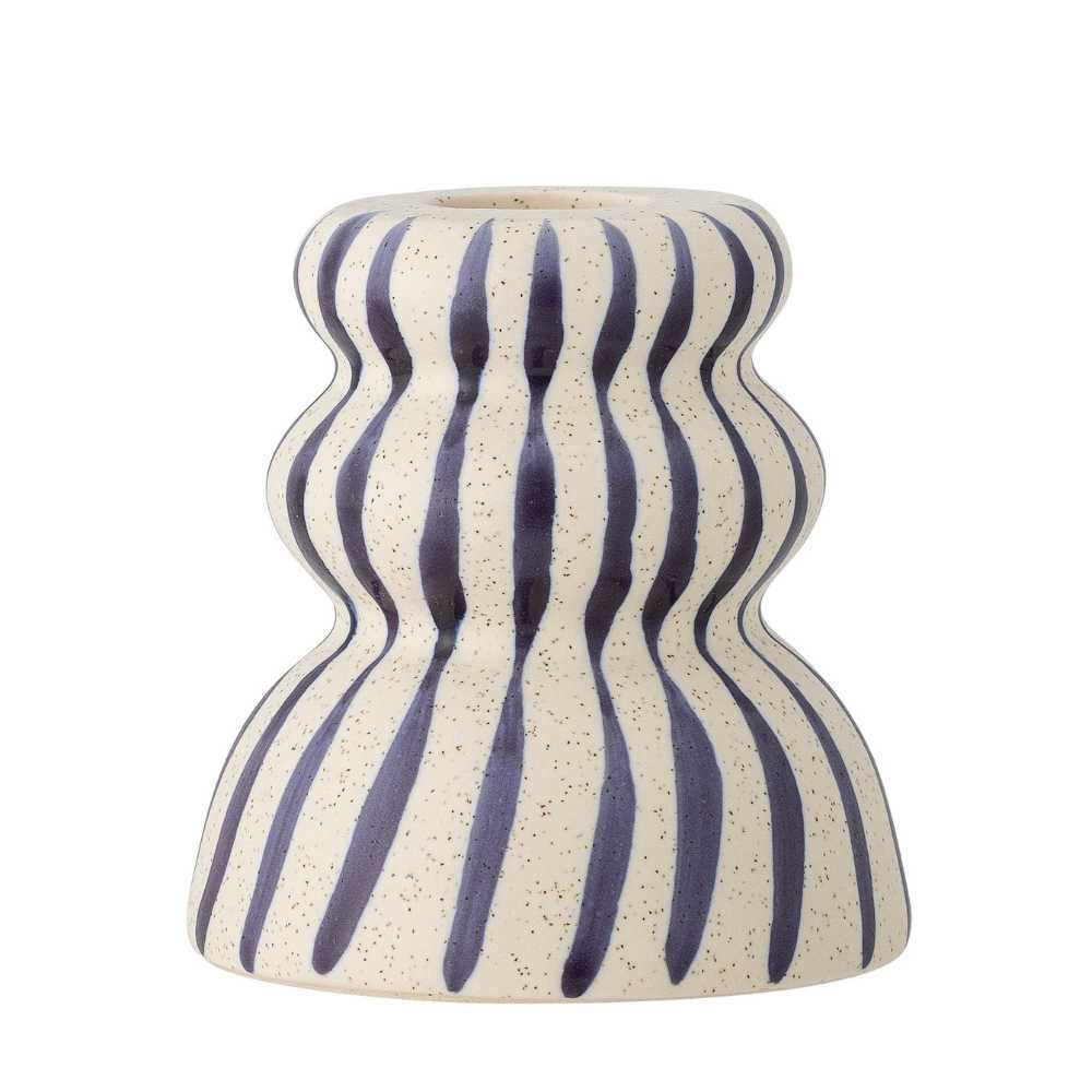 Bloomingville Kerzenhalter Bloomingville Kerzenhalter GABIN Natur Blau 8x8 cm