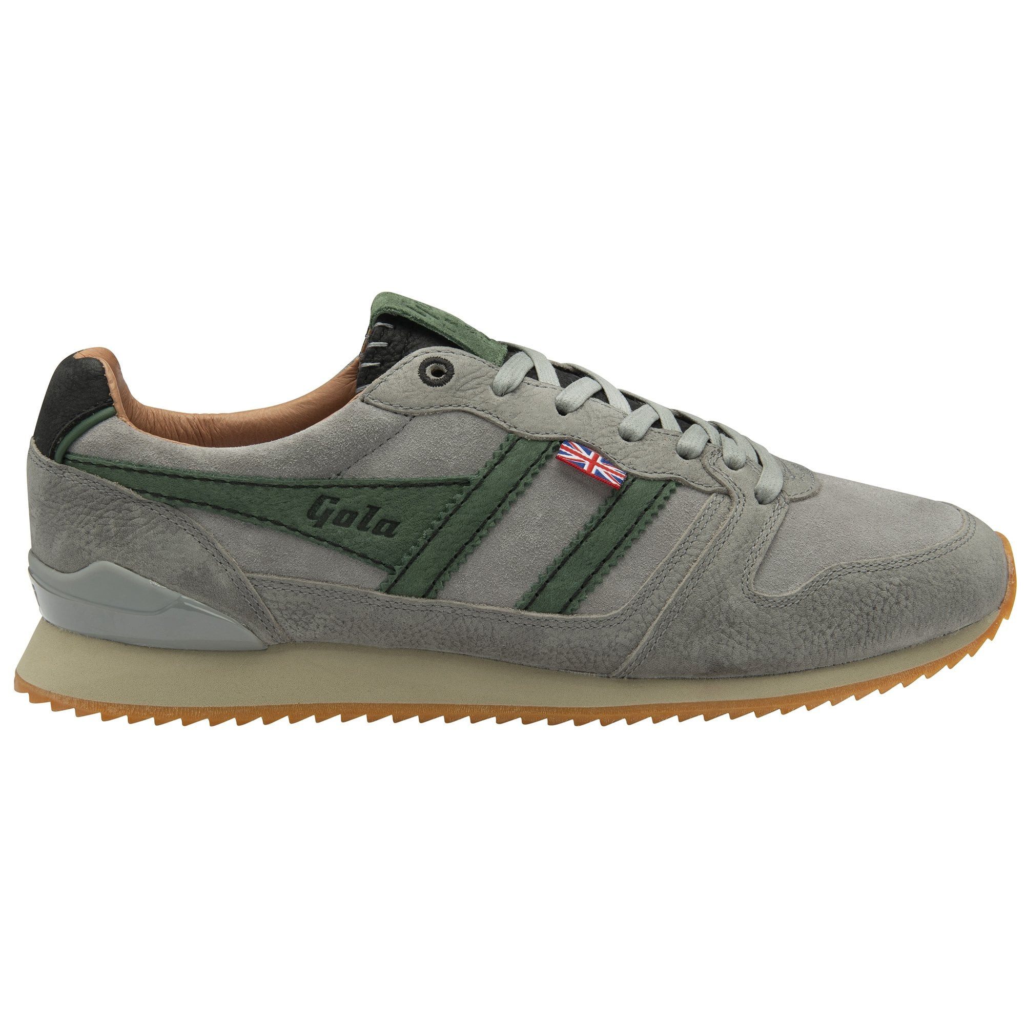 Gola Trophy Cambridge 2025 - Made in England - zementgrau/immergrün Herren Sneaker