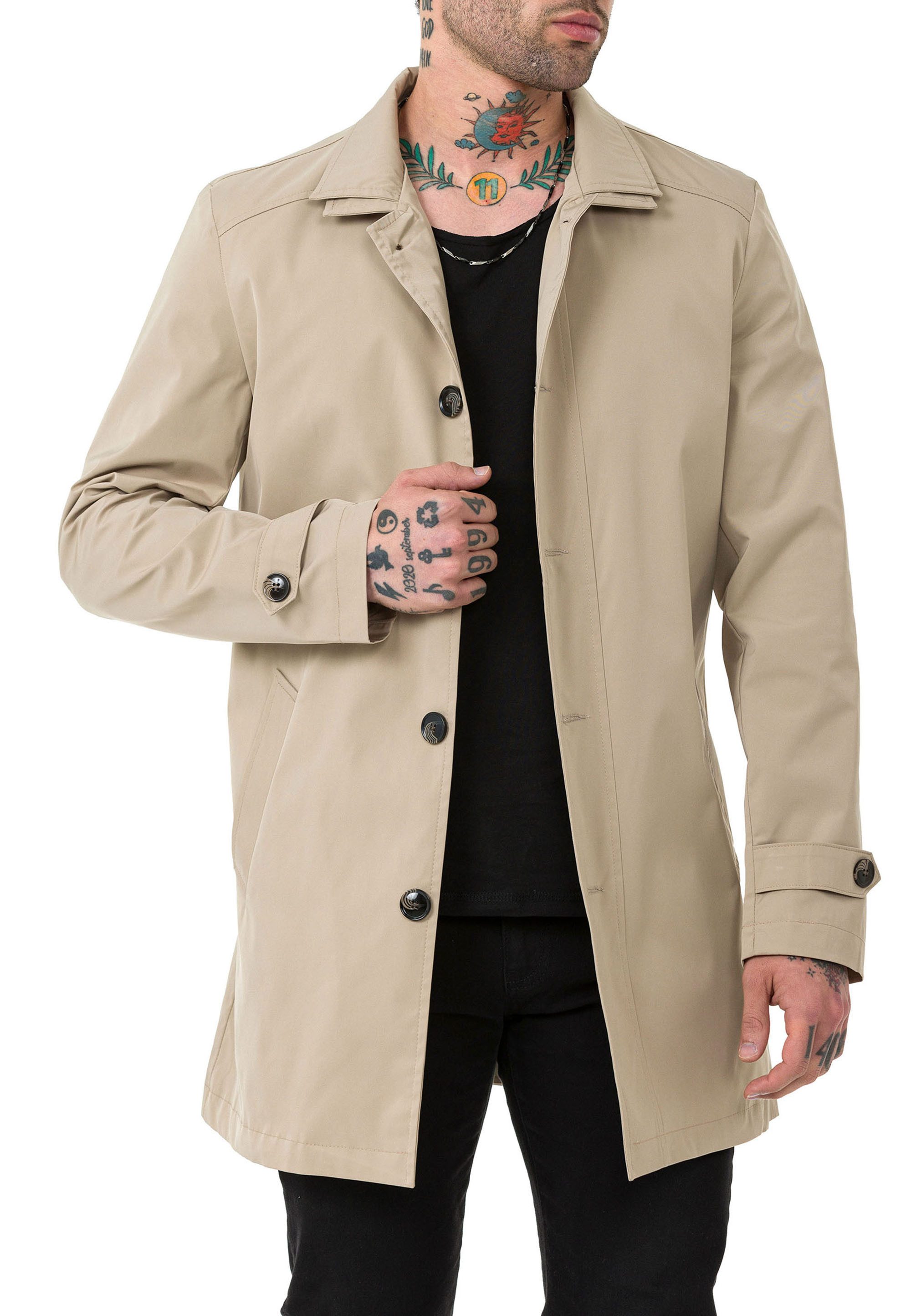 RedBridge Kurzmantel mit Reverskragen und Knopfleiste Klassisch Casual Eleg günstig online kaufen