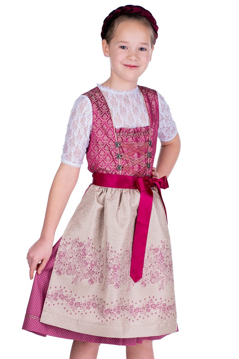 Dirndl Kinderdirndl 2tlg. - CARLETTA - himbeer/mauve/beige