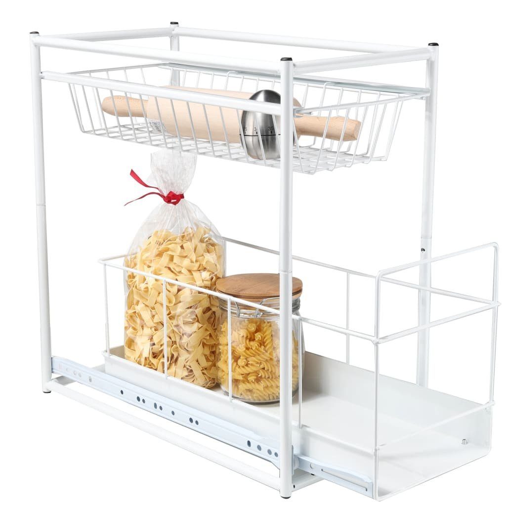 Besteckeinsatz 2-stufige Schublade Organisatoren für Küchenschränke 45x23x45 cm