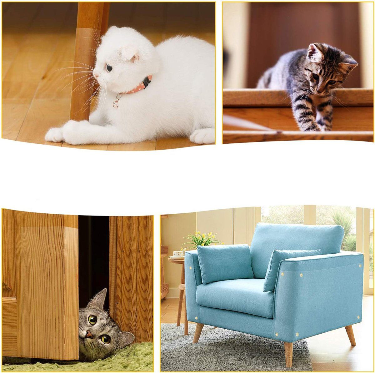 CTGtree Klebepad 5 Stück Sofas, Sofas Stühle Anti-Haustier-Kratzschutz und für