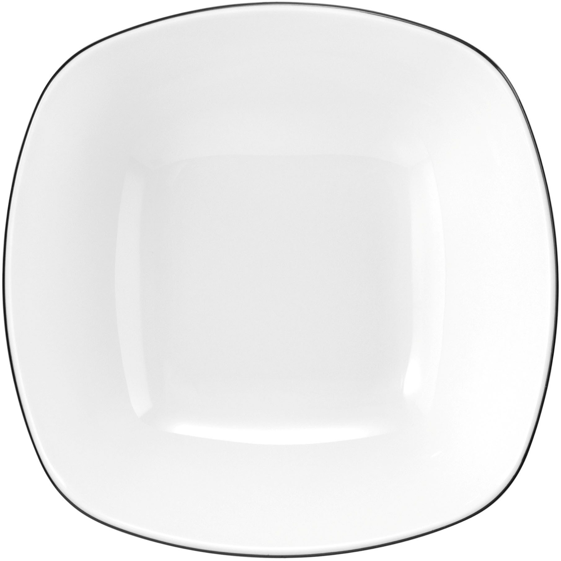 Seltmann Weiden Dessertschale Lido Black Line, Porzellan, (1-tlg), Schale eckig 15 cm