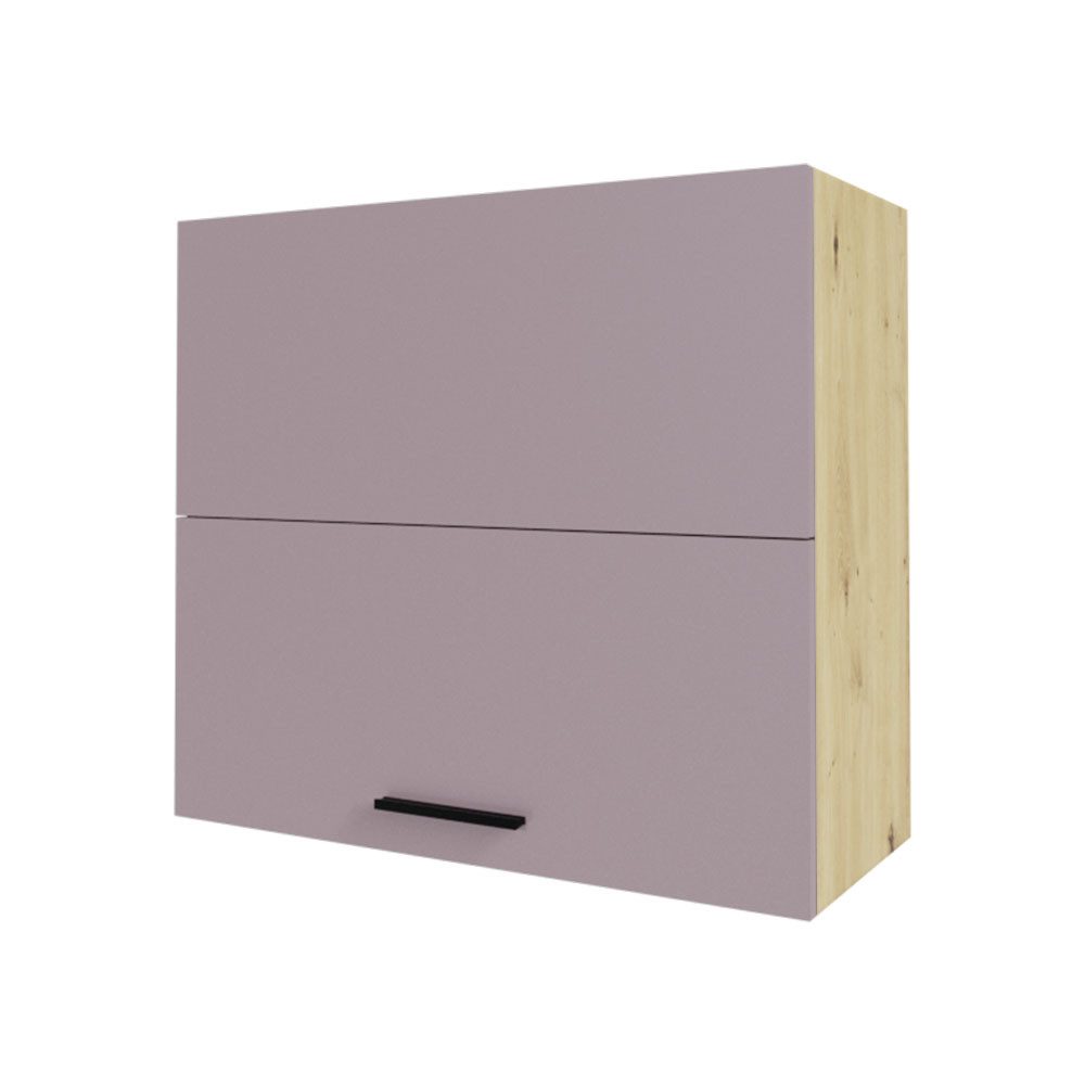 Feldmann-Wohnen Faltlifthängeschrank Bonn (W8B/80-AV, 2-geteilte Hochfaltklappe, 2 Einlegeböden, 1-St., moderne Optik, MDF Fronten) Eiche Artisan / rosé kupfer matt