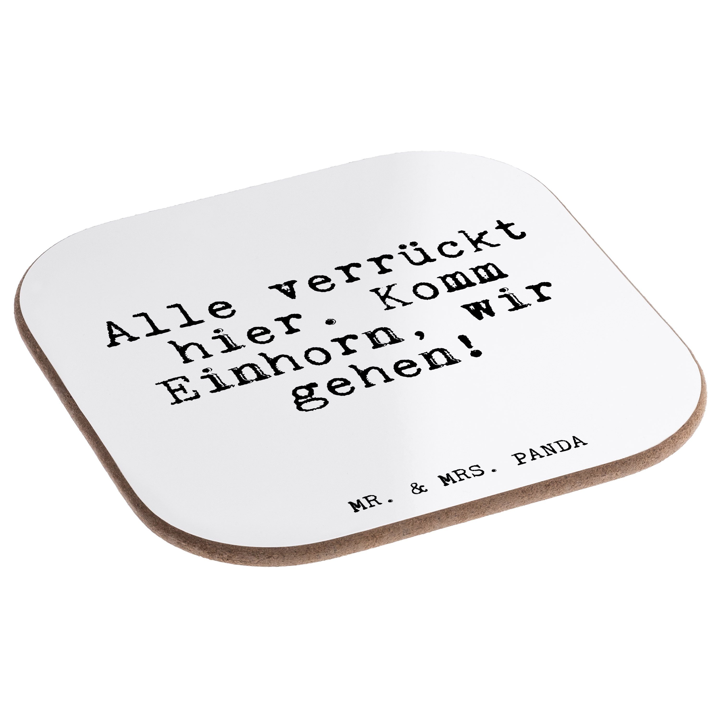 Mr. & Mrs. Panda Getränkeuntersetzer »Alle verrückt hier. Komm