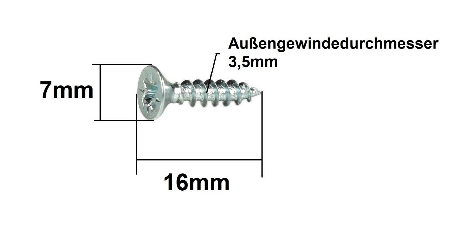 (1 Kreuzschlitz Schraube Spanplattenschrauben 3,5x16 mm, Holzschrauben St) Senkkopf Prima-Online 16x