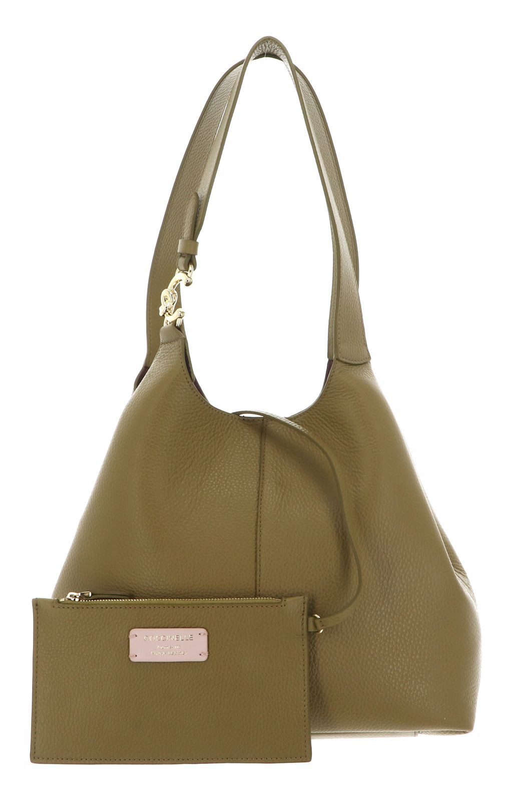 COCCINELLE Schultertasche Shopper (Set, 2-tlg), aus echtem Rindsleder