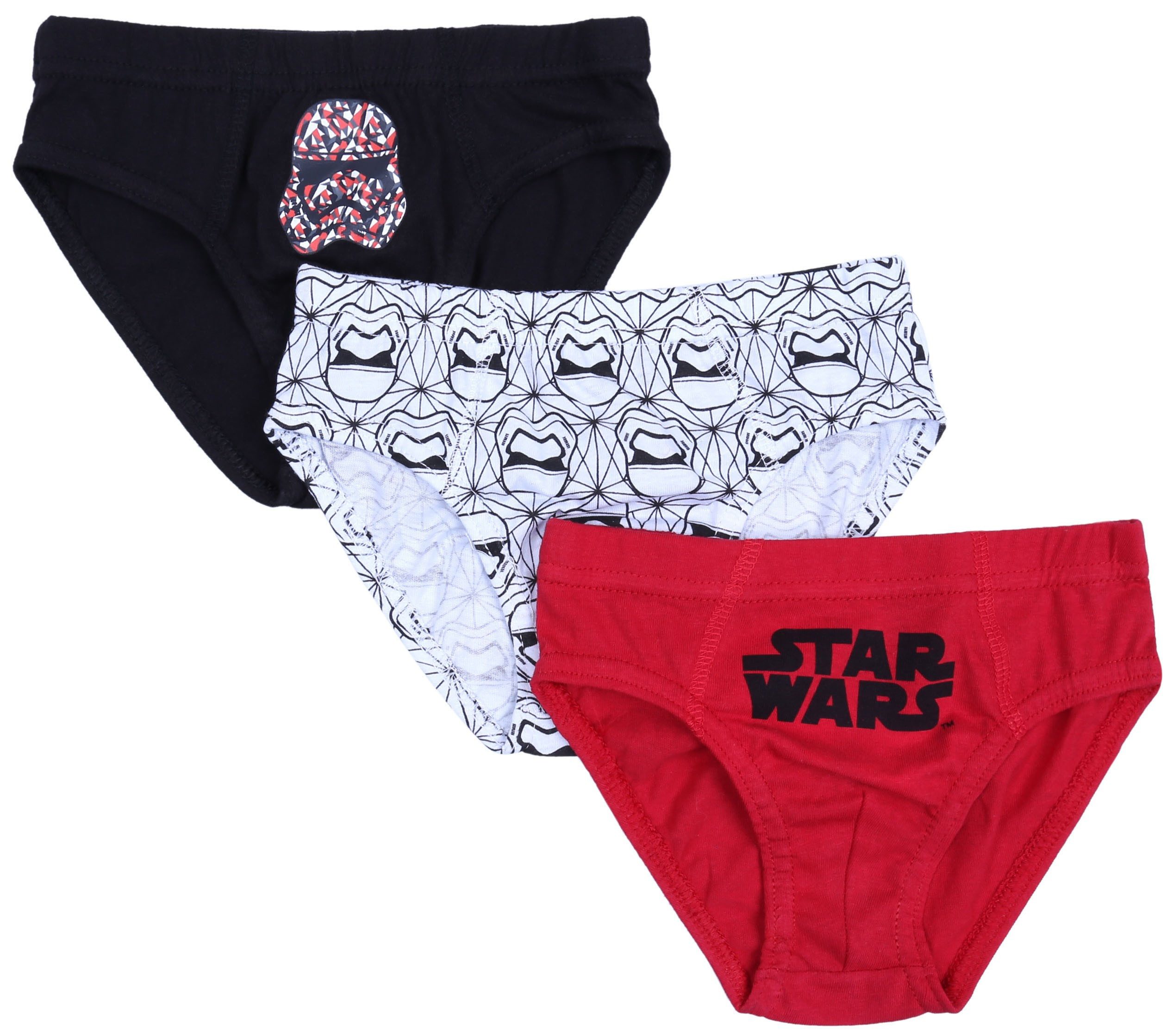 Sarcia.eu Pagenschlüpfer 3x schwarz-weiß-rote Jungen-Unterhose Stormtrooper STAR WARS 3 Jahre