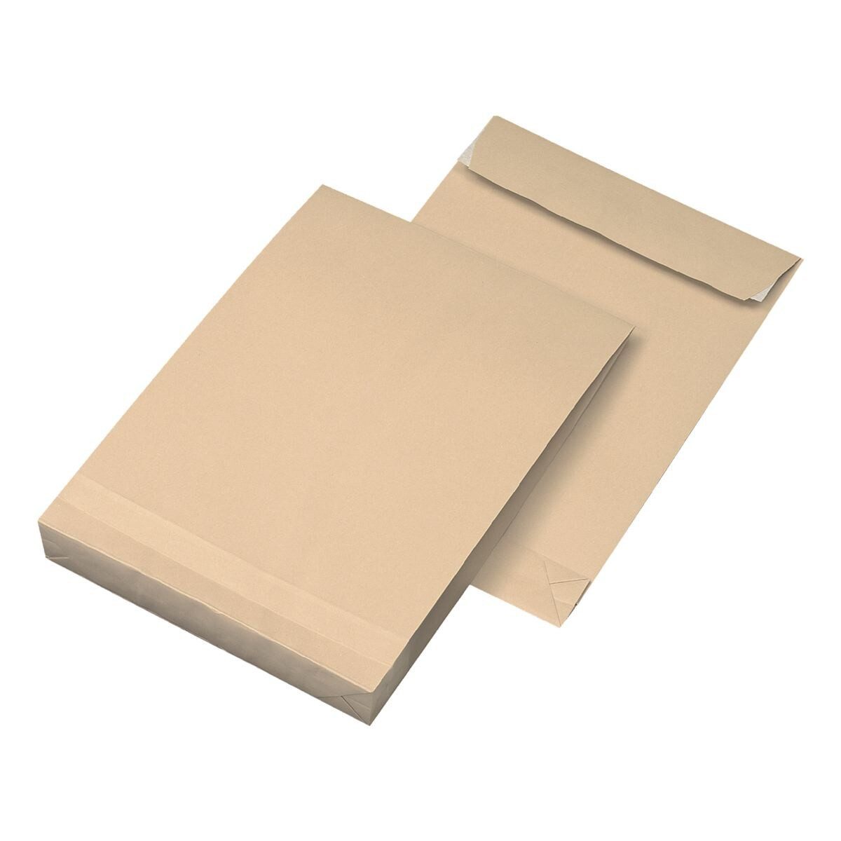 MAILMEDIA Versandtasche, DIN C4, ohne Fenster, Seitenfalte/Steh-/Klotzboden, Haftklebung