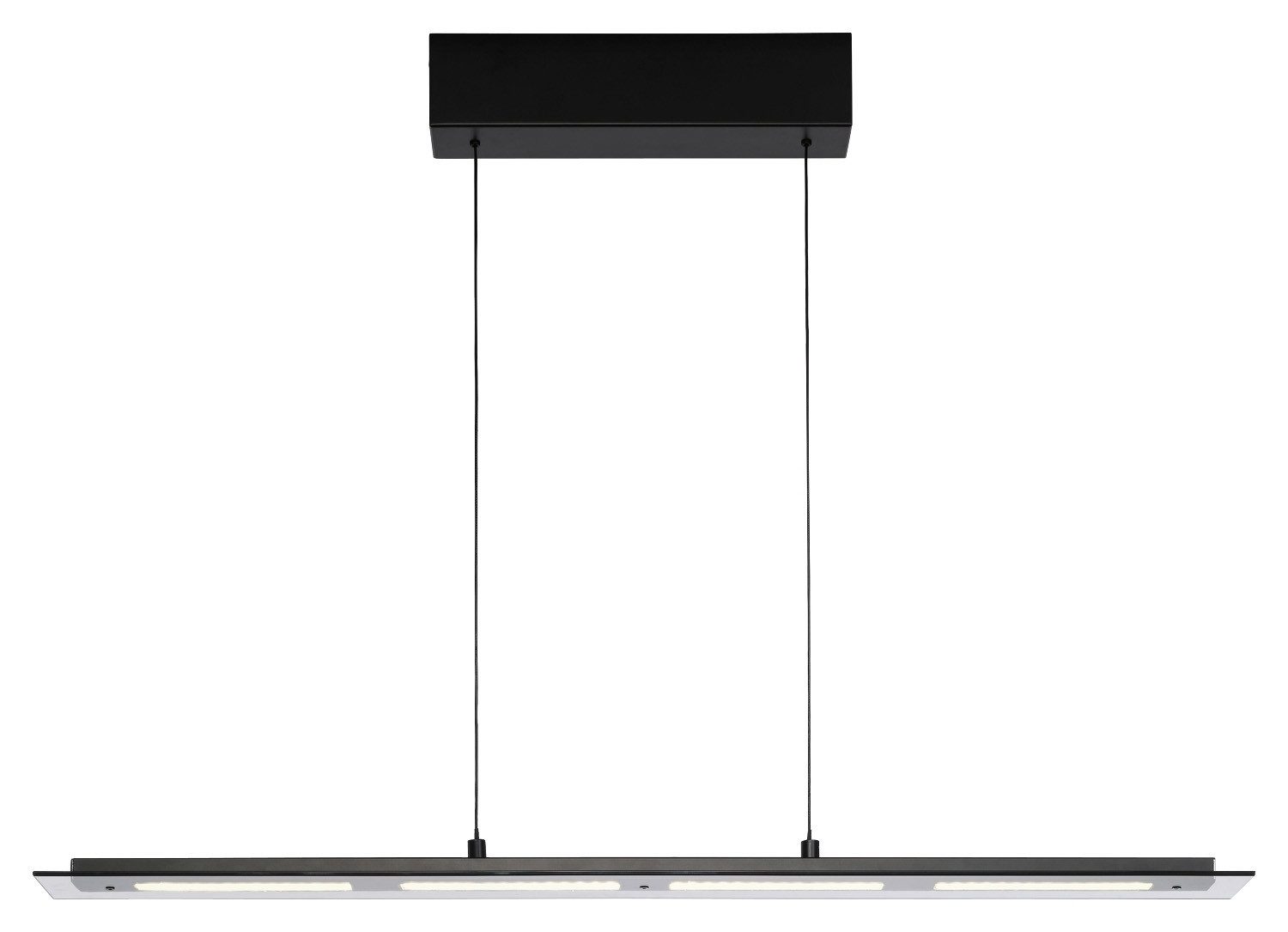 casa NOVA LED Pendelleuchte YOYO, 4-flammig, Schwarz matt, Metall, Rauchglas, Anpassung der Farbtemperatur, Dimmfunktion, Höhenverstellbar, LED fest integriert, Extra-Warmweiß, Neutralweiß, Tageslichtweiß, B 90 x H 80 - 150 x T 9 cm