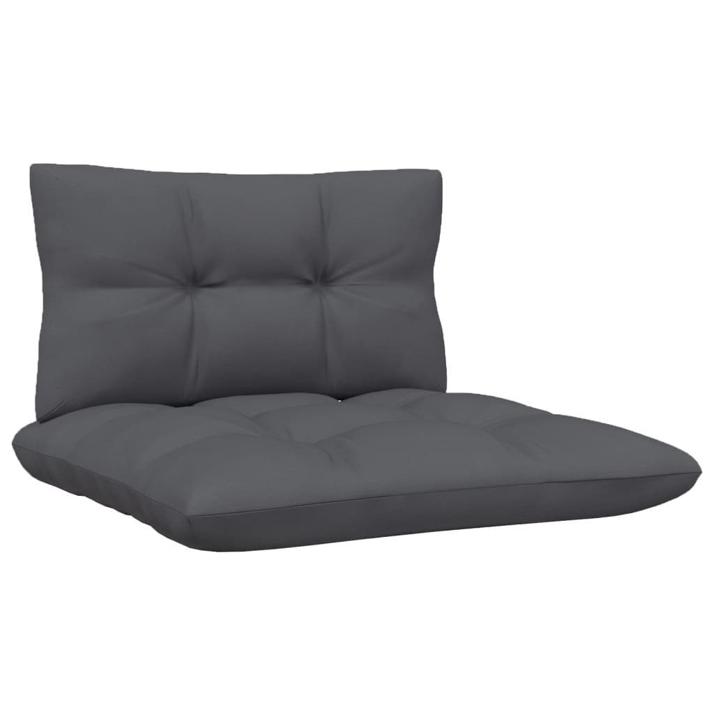 vidaXL Loungesofa Grau 2-Sitzer-Gartensofa Teile Kiefer, mit 1 Kissen Anthrazit Massivholz