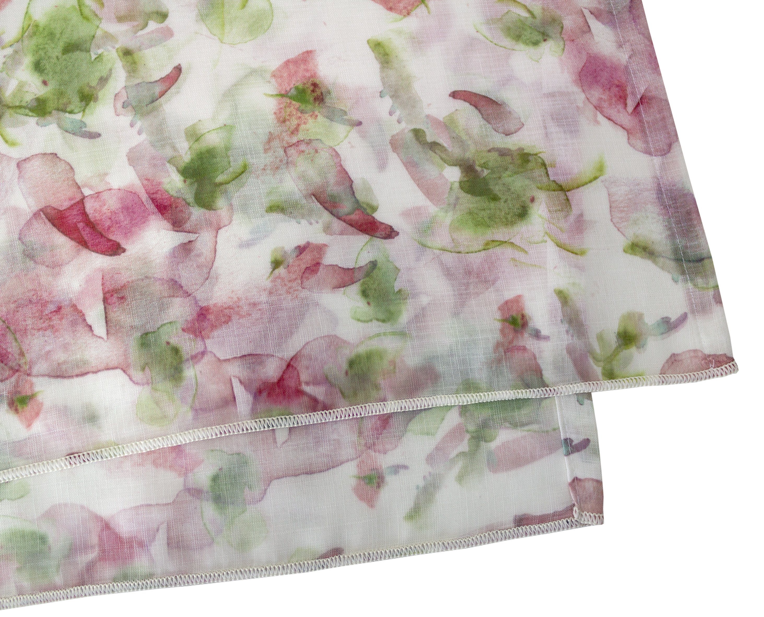 Digitaldruck, Ösen Aquarell St), Polyester, Vorhang (1 rosé/grün Vida, VHG, halbtransparent,