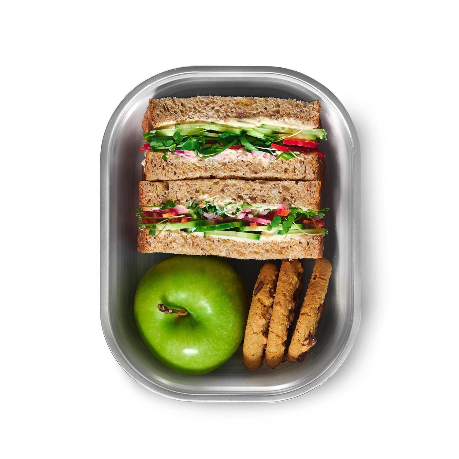 Lunchbox Edelstahl, ml, Groß Silikon black+blum Kunststoff, 1200 Multifunktions-Box