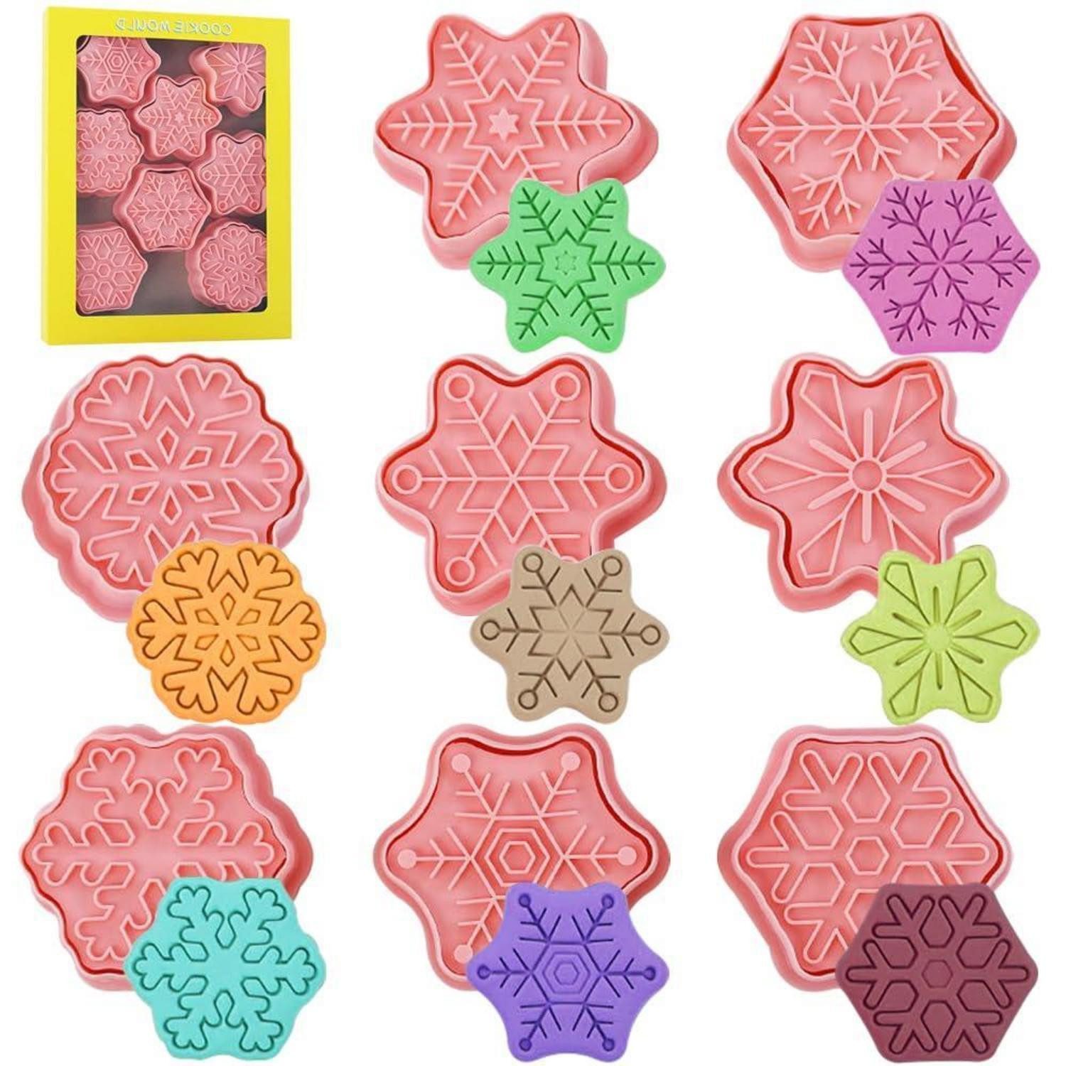 LuxusKollektion Ausstechform Ausstecher Weihnachten Schneeflocke 8er Set, Kunststoff, (8-St)