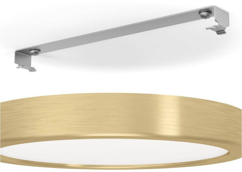 EGLO Deckenleuchte FUEVA 5 Deckenlampe, geringe Aufbauhöhe, 17 Watt, Rund, LED fest integriert, Warmweiß, Aufbauleuchte, Badezimmer, Bad-Deckenlampe, modern, 28x2,1cm