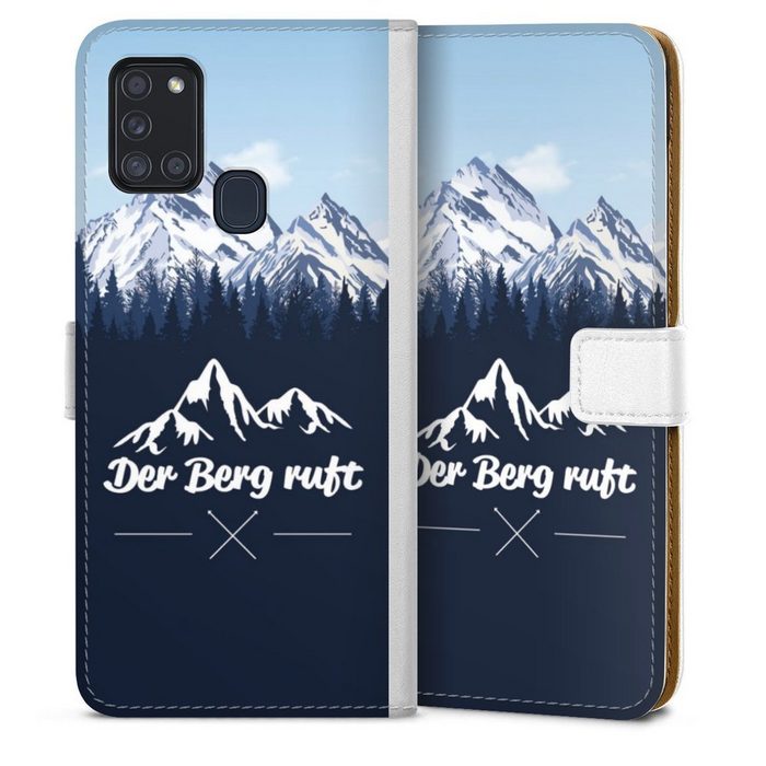 DeinDesign Handyhülle Wanderlust Berg Himmel Winterparadies Samsung Galaxy A21s Hülle Handy Flip Case Wallet Cover