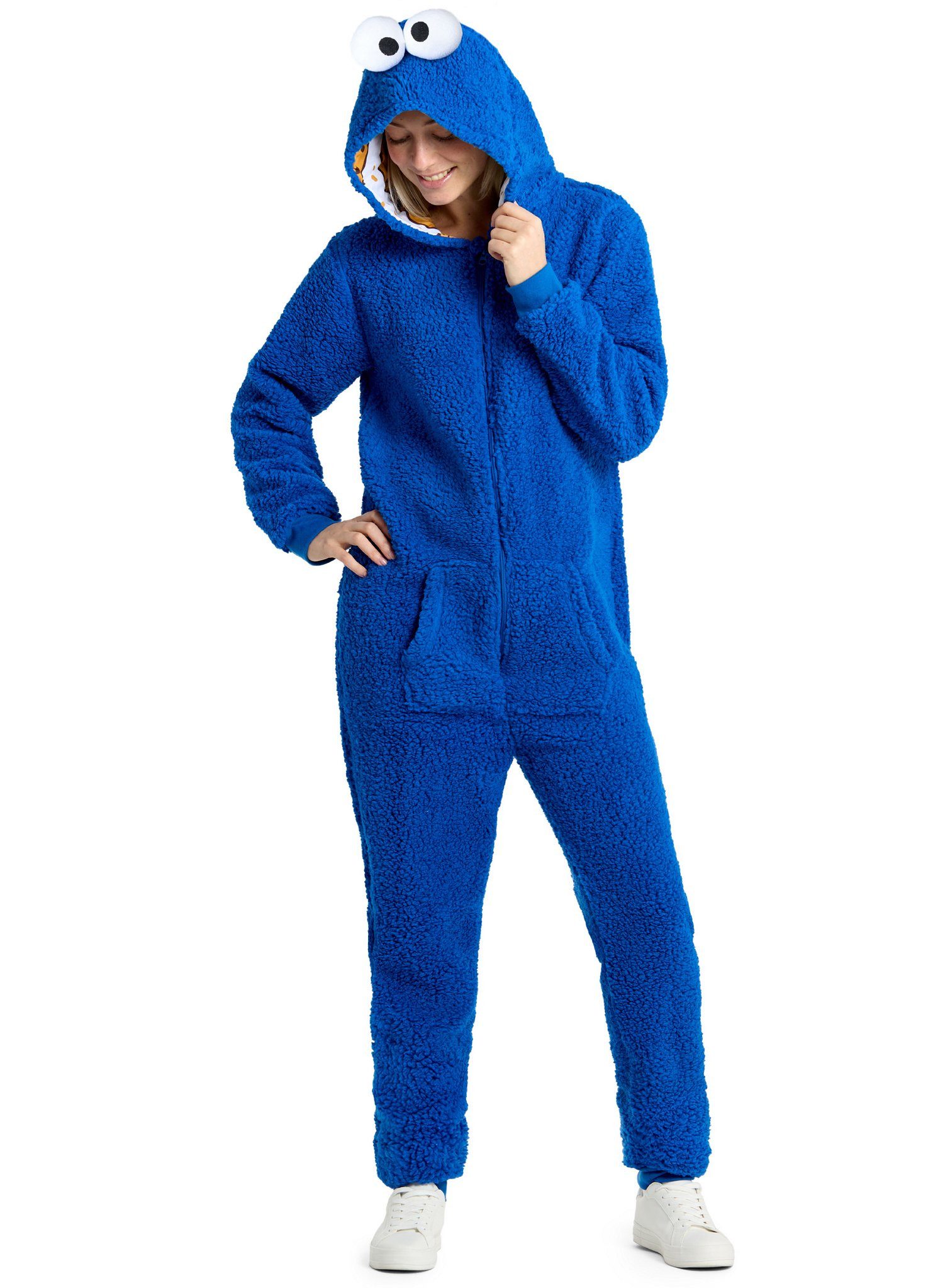 Opposuits Kostüm Krümelmonster Onesie, Megagemütlicher Einteiler - offizielles Sesamstraßen-Kostüm!