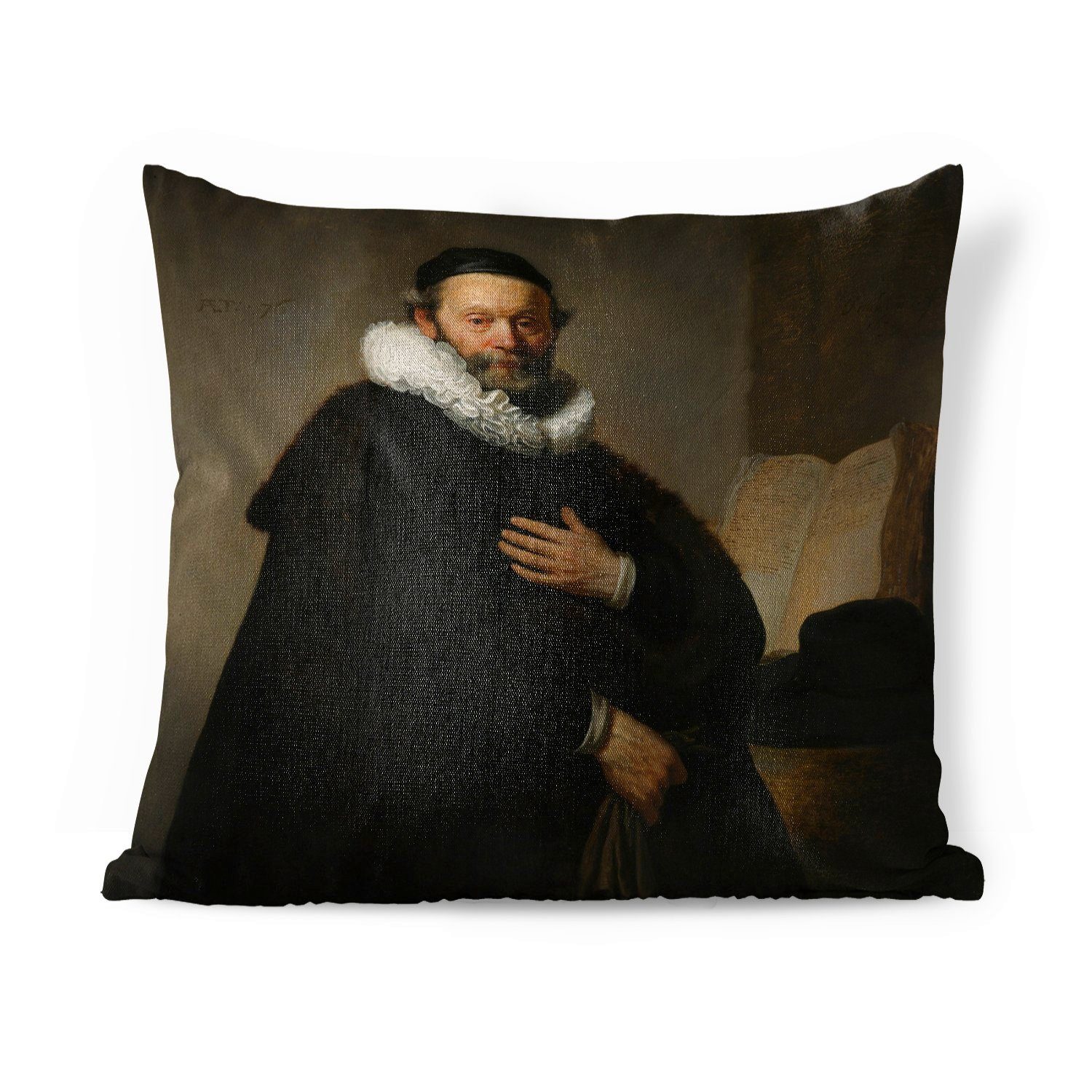 - Zierkissen mit Wtenbogaert Schlafzimmer, MuchoWow Wohzimmer, Dekokissen Füllung für Deko, von van Porträt Johannes Rembrandt Sofakissen Rijn,