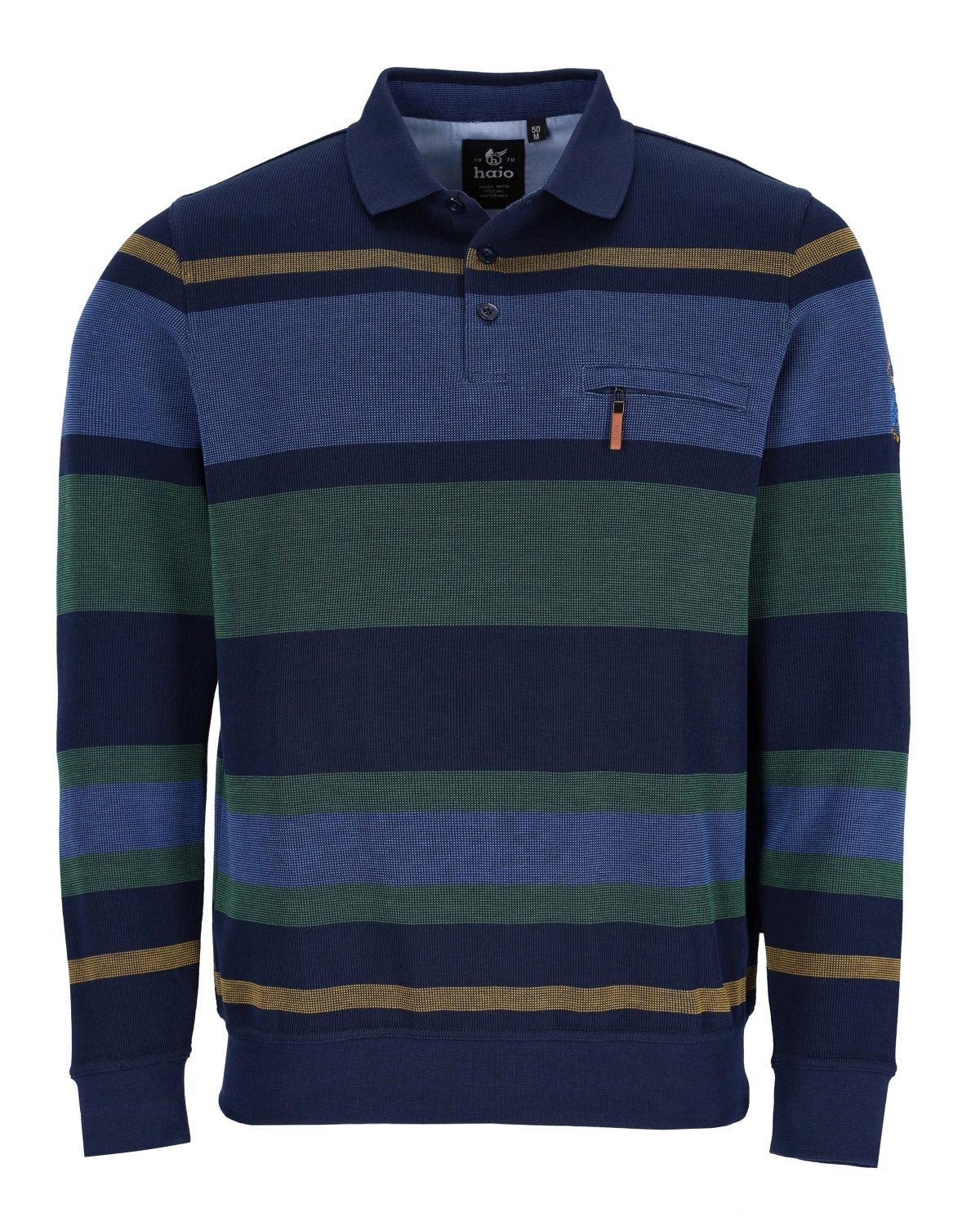 Hajo Sweatshirt Sweatshirt in Zweitonringel allover - stay fresh-Qualität günstig online kaufen