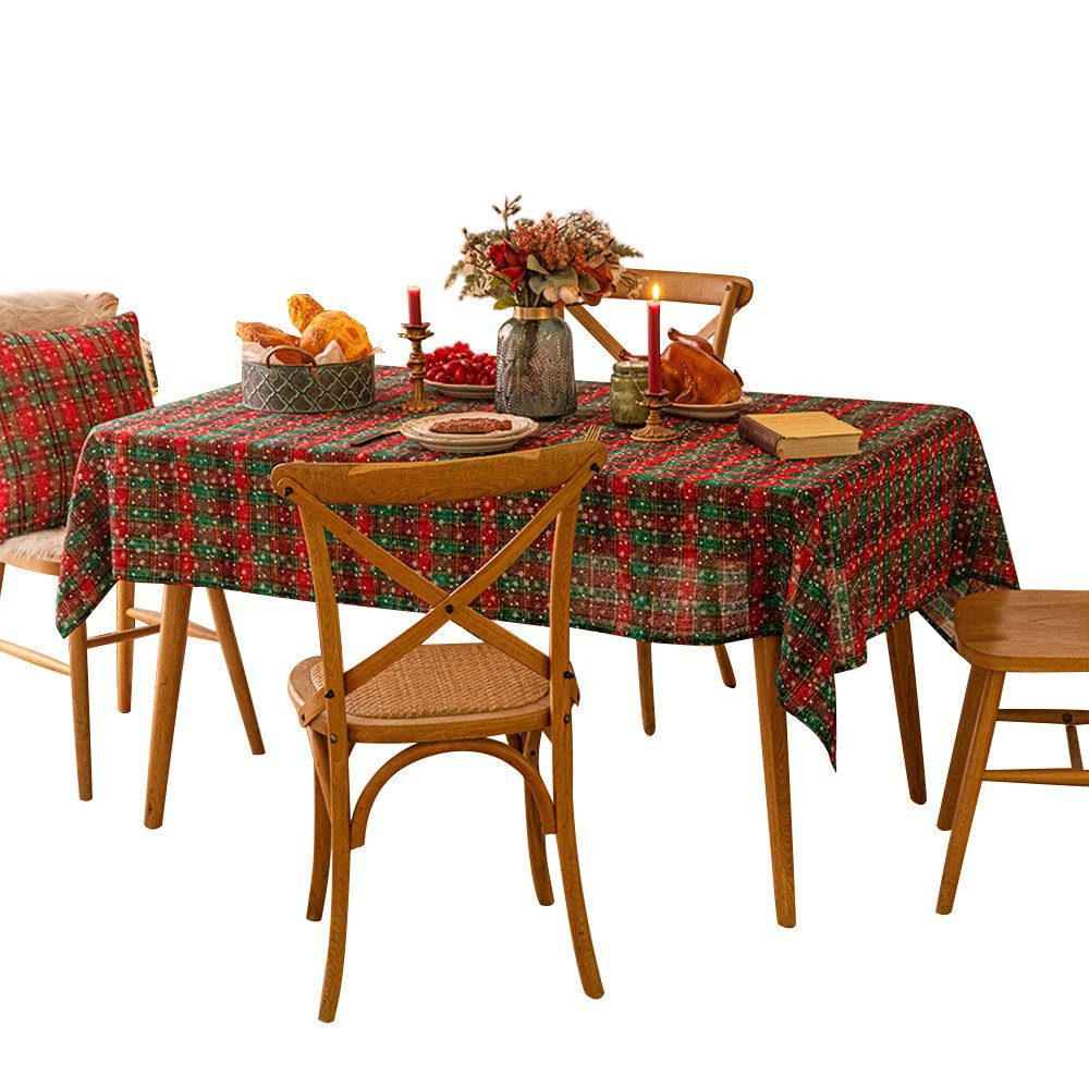 FELIXLEO Tischdecke Weihnachtstischdecke Rechteckige Tischdecken Waschbar 140*180cm | Tischdecken