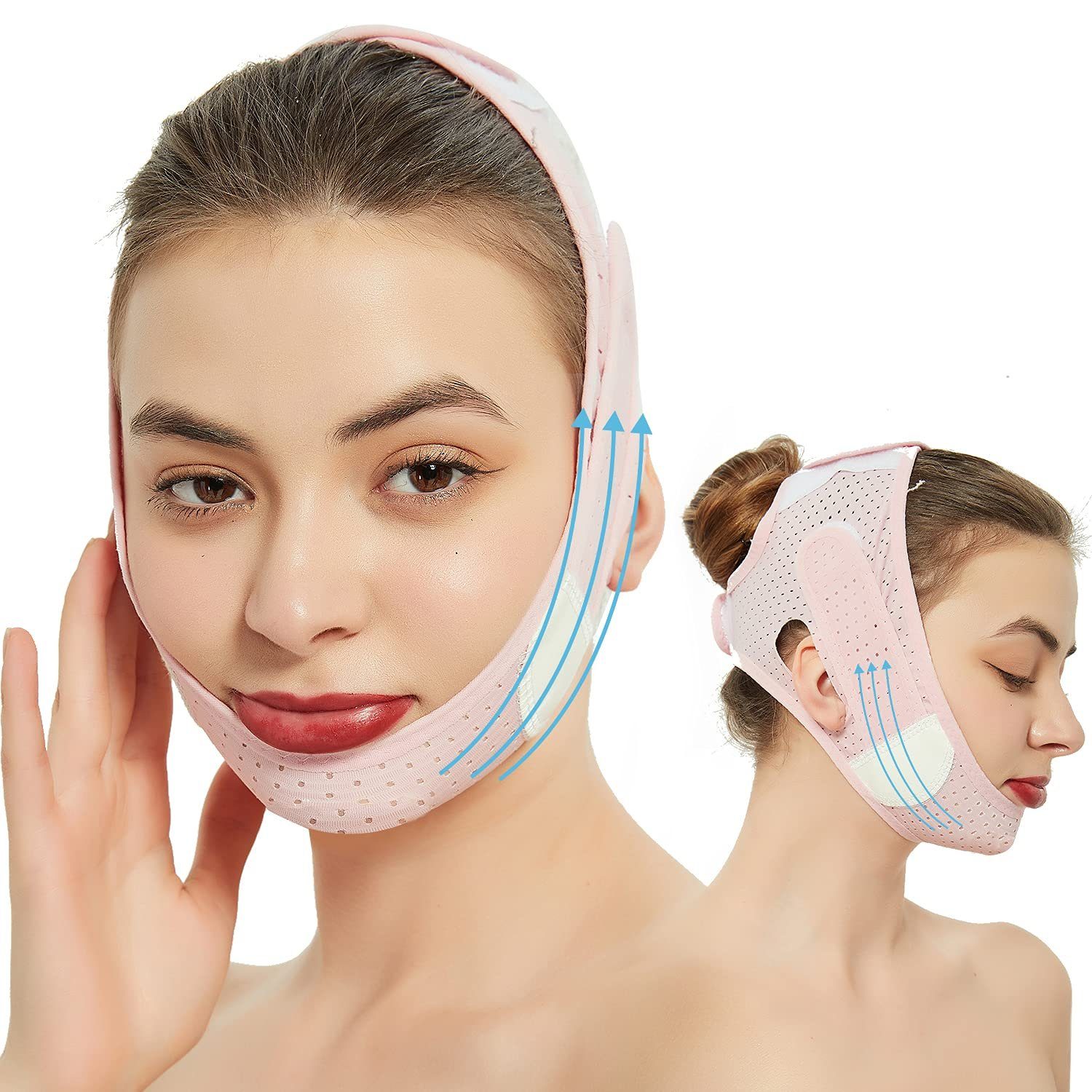 Jormftte Gesichtsmasken-Set Reduzierer V Gesicht Linie Schlampengurt Heben