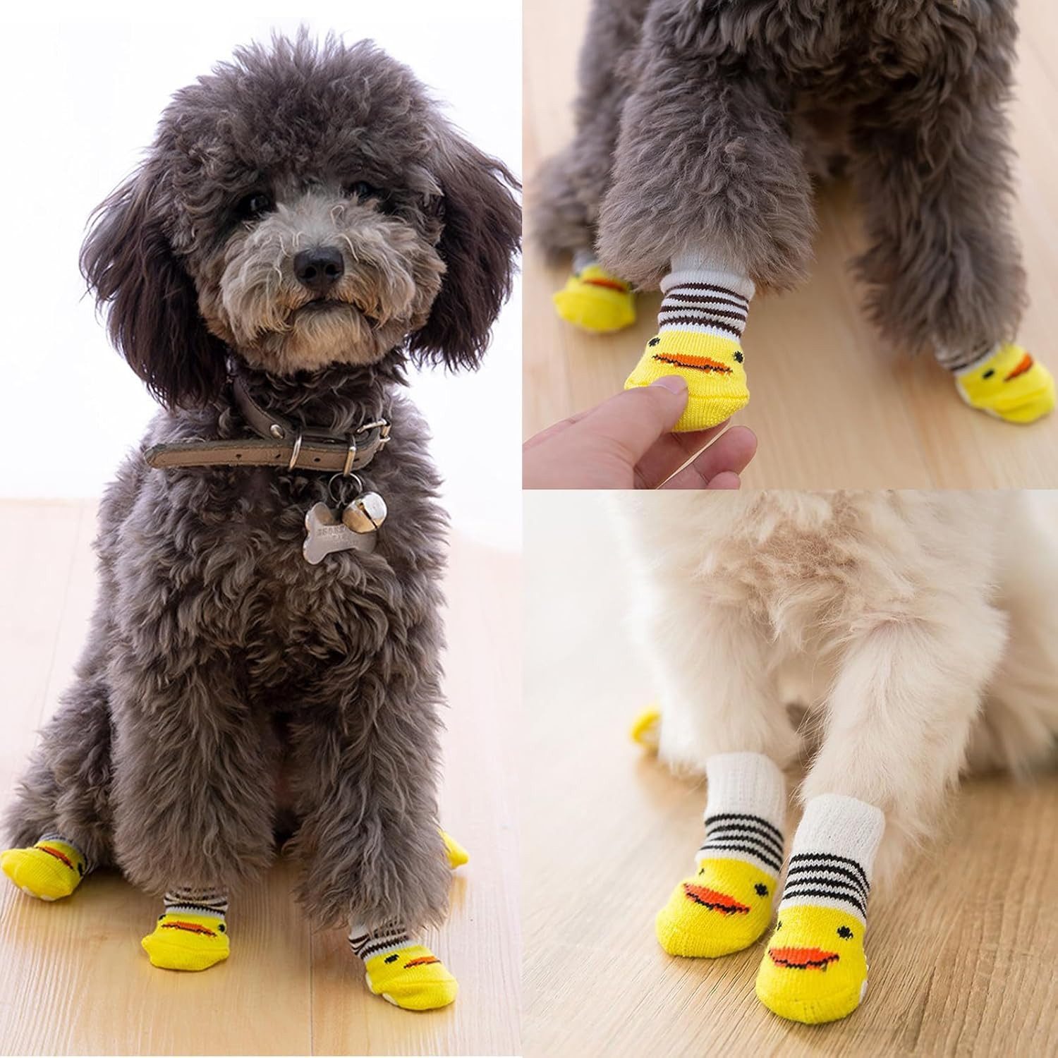 FELIXLEO Pfotenschutz Set Hundesocken Anti-Rutsch Pfotenschutz Warm Indoor für Kleine Hunde., (1-tlg)