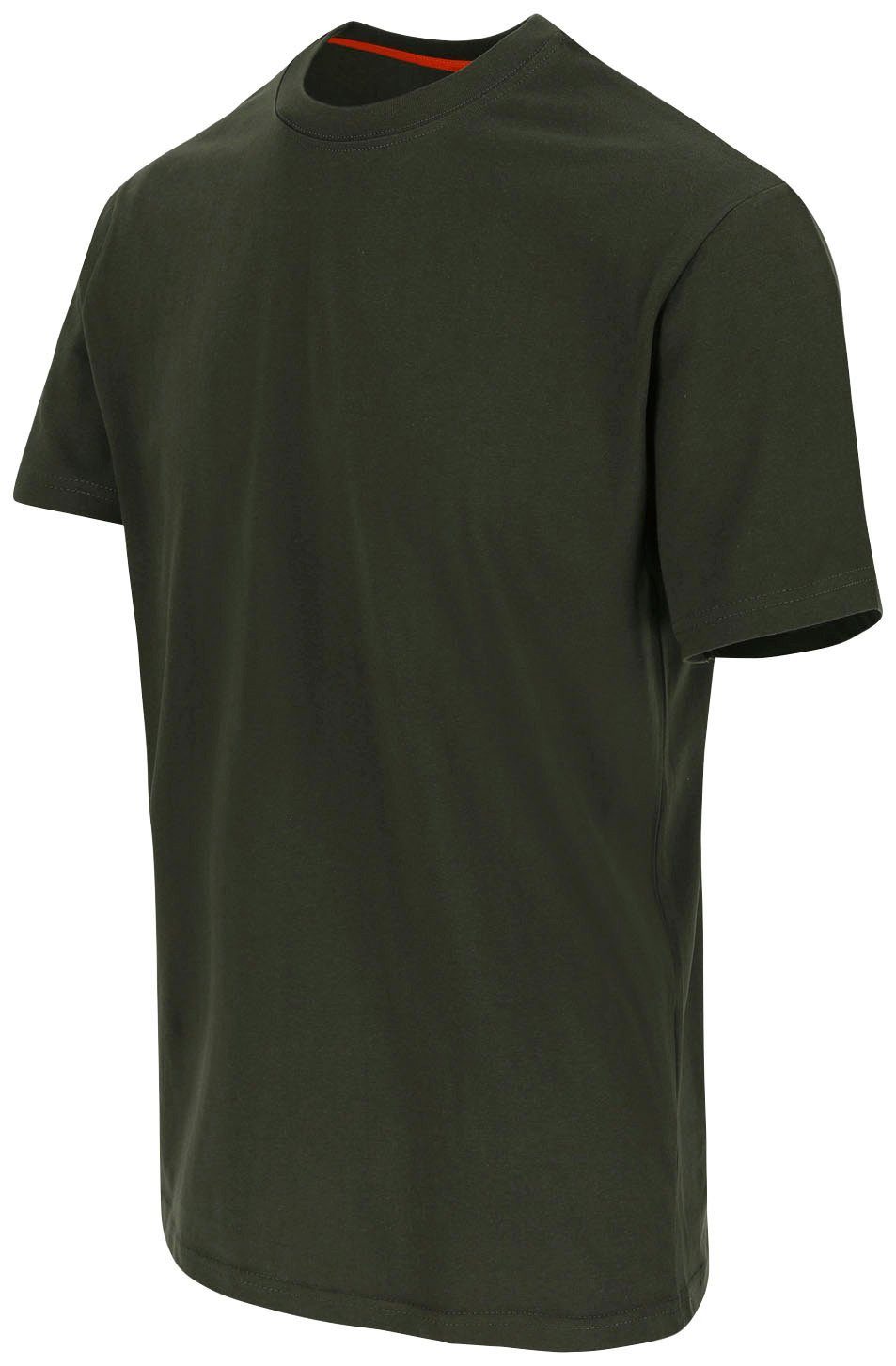 Herock T-Shirt Argo T-Shirt Kurzärmlig Rippstrick-Kragen Ärmel, khaki 3-tlg) Tragegefühl mit Kurze (Spar-Set, angenehmes