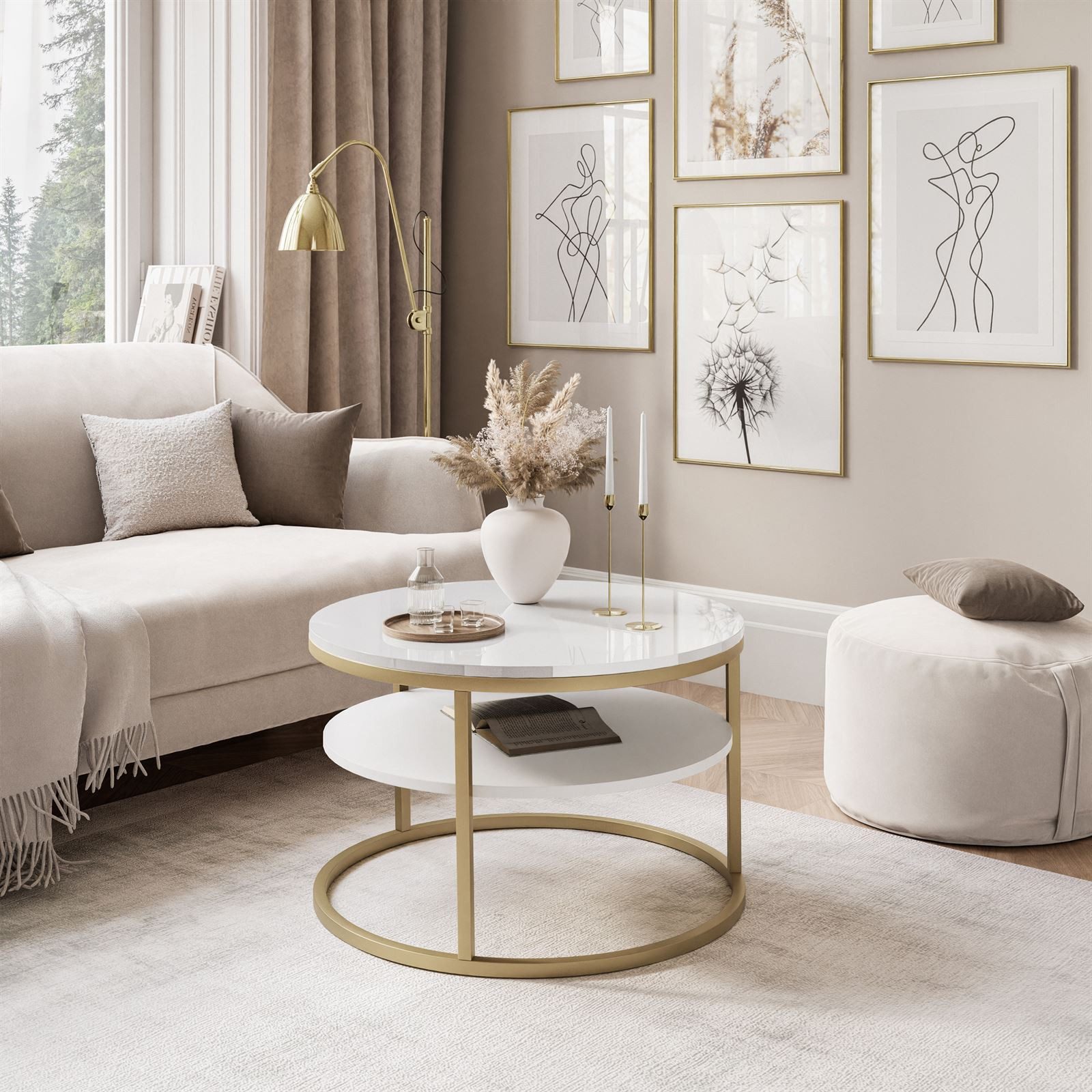 Lookway Couchtisch Ciri 60 mit Ablage, günstig online kaufen