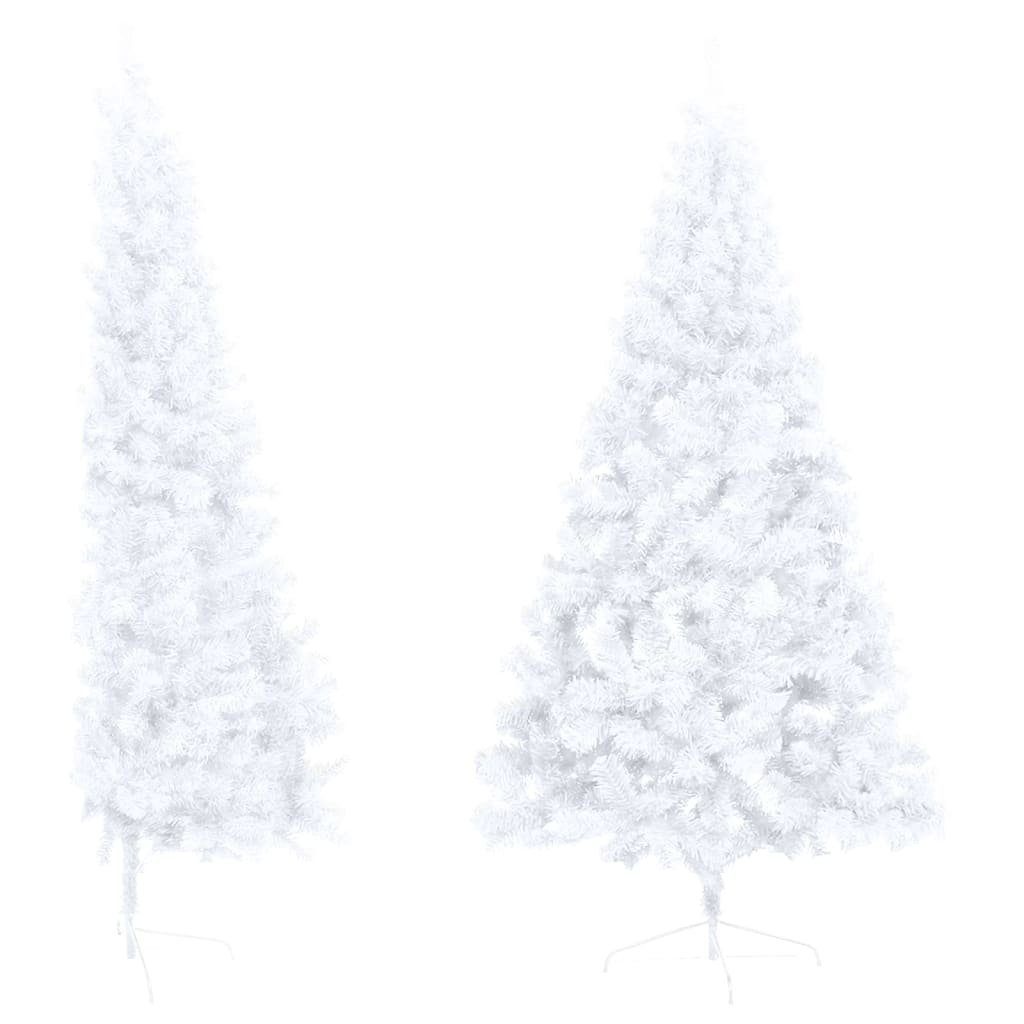 furnicato Künstlicher Weihnachtsbaum Künstlicher Halb-Weihnachtsbaum 150 mit PVC Weiß Ständer cm