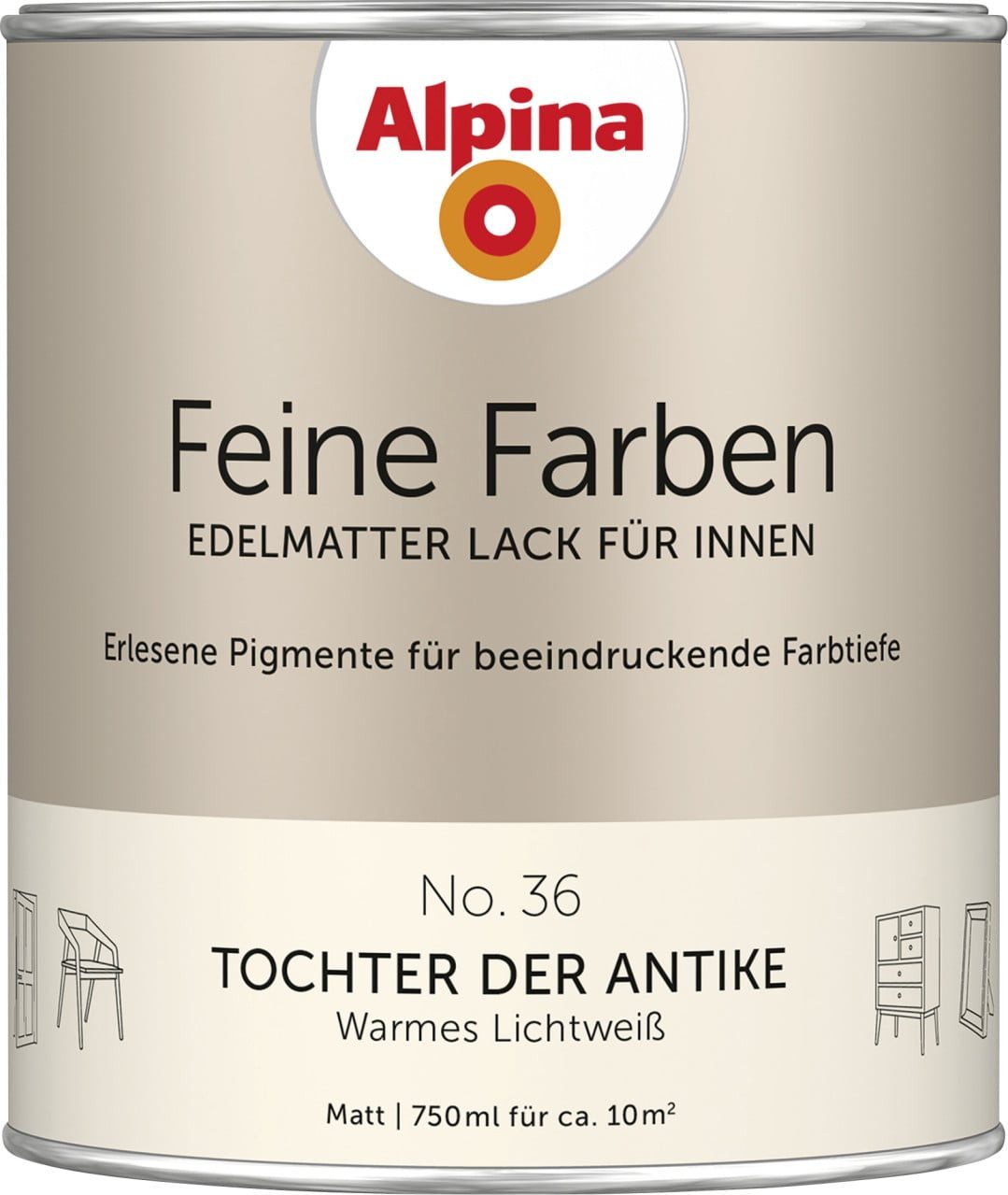 Alpina Wandfarbe Alpina Feine Farben Lack No. 36 Tochter der Antike