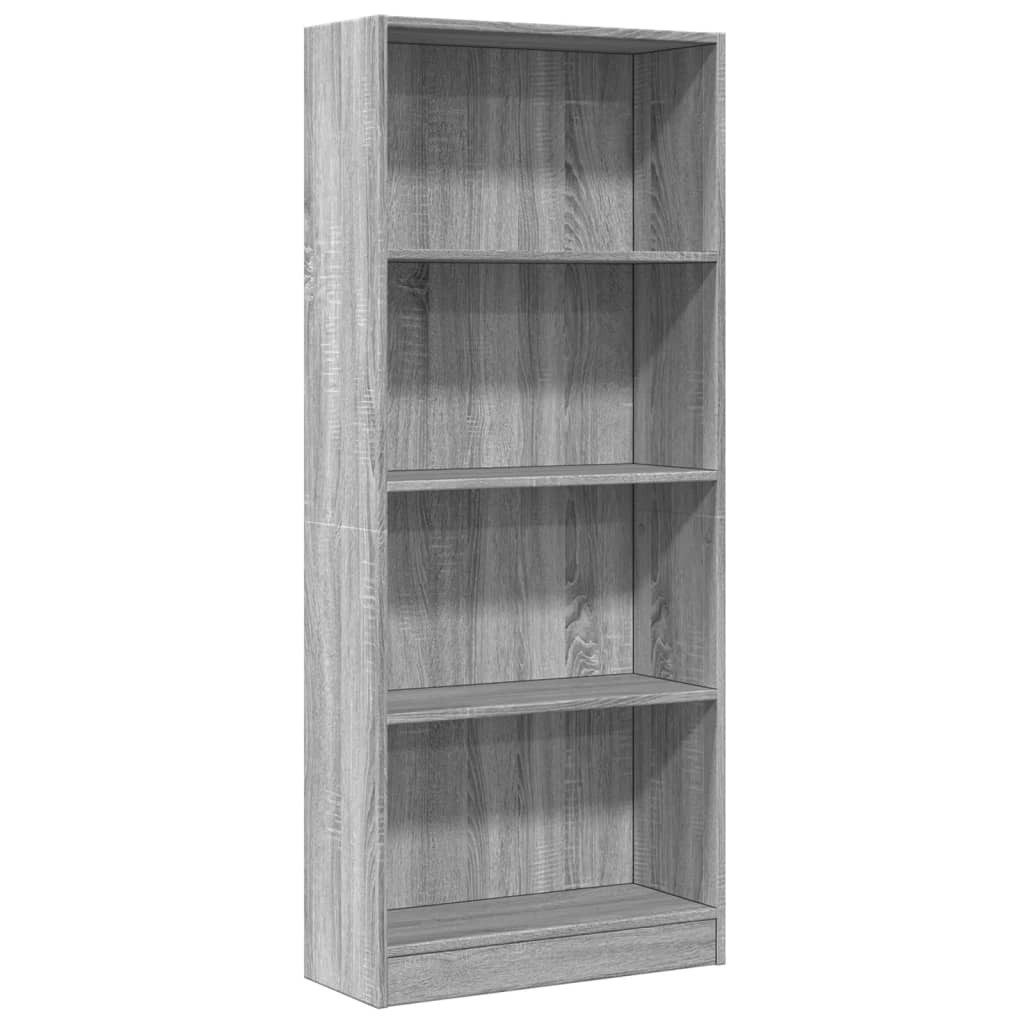 vidaXL Bücherregal Bücherregal Grau Sonoma 60x24x143 cm Holzwerkstoff, 1-tlg.