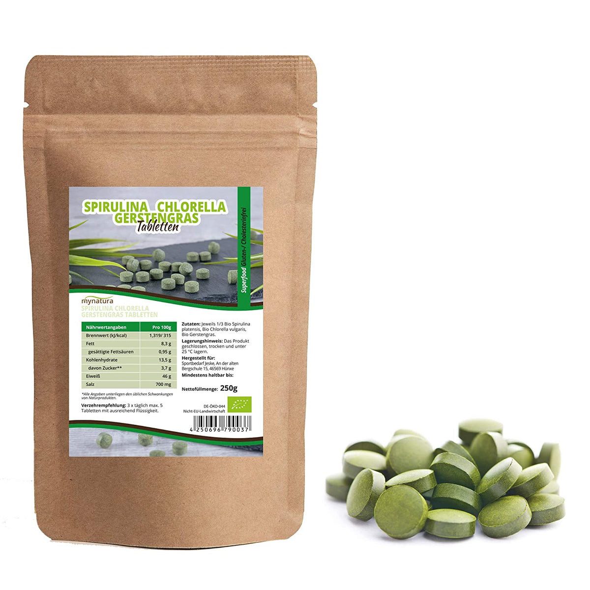 Mynatura Mynatura Bio Spirulina Chlorella Gerstengras Mix T Tablette, 1 er 250 g