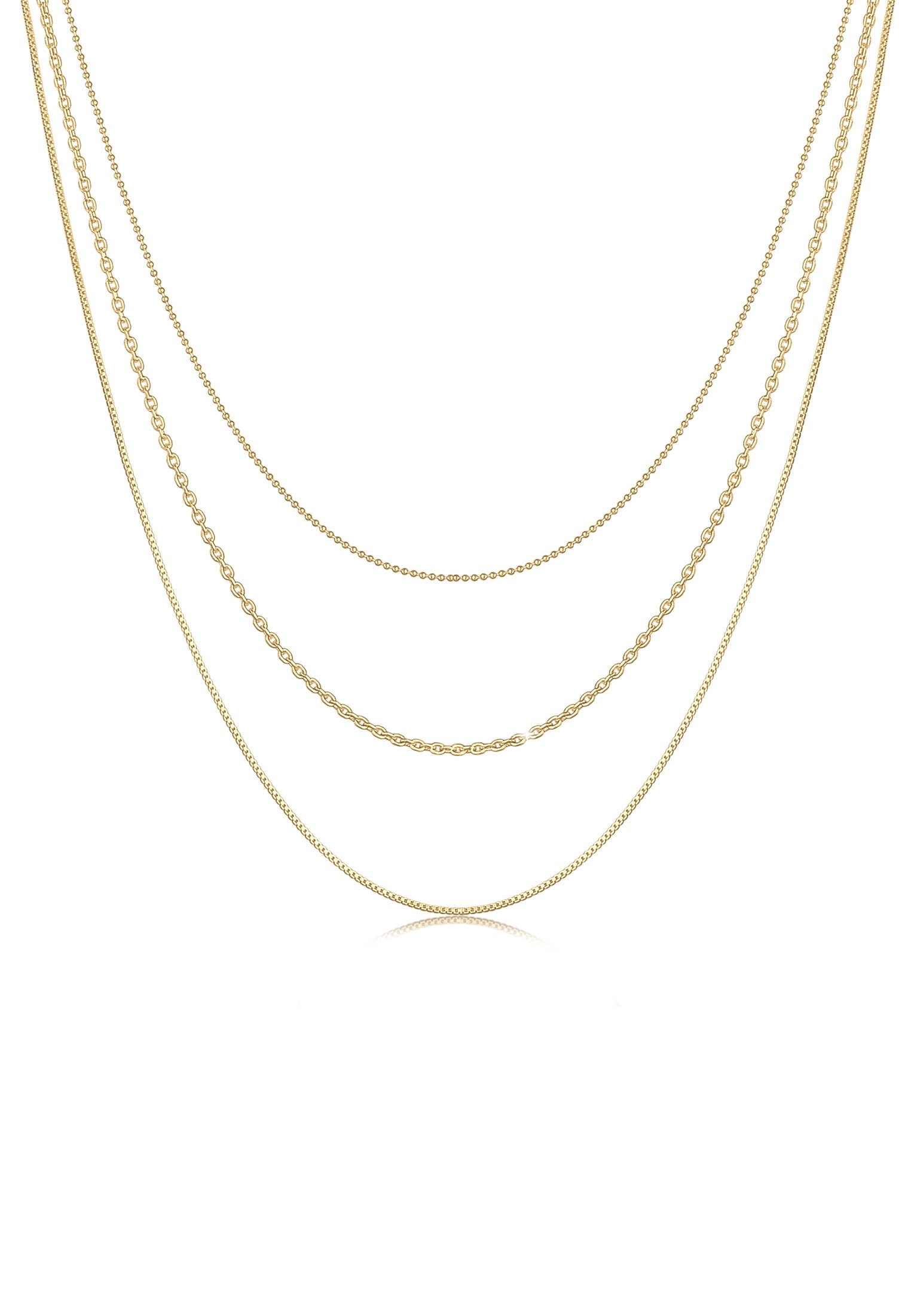 Elli Ketten-Set Basic Layer Lagen Look Trend Blogger 925 Silber