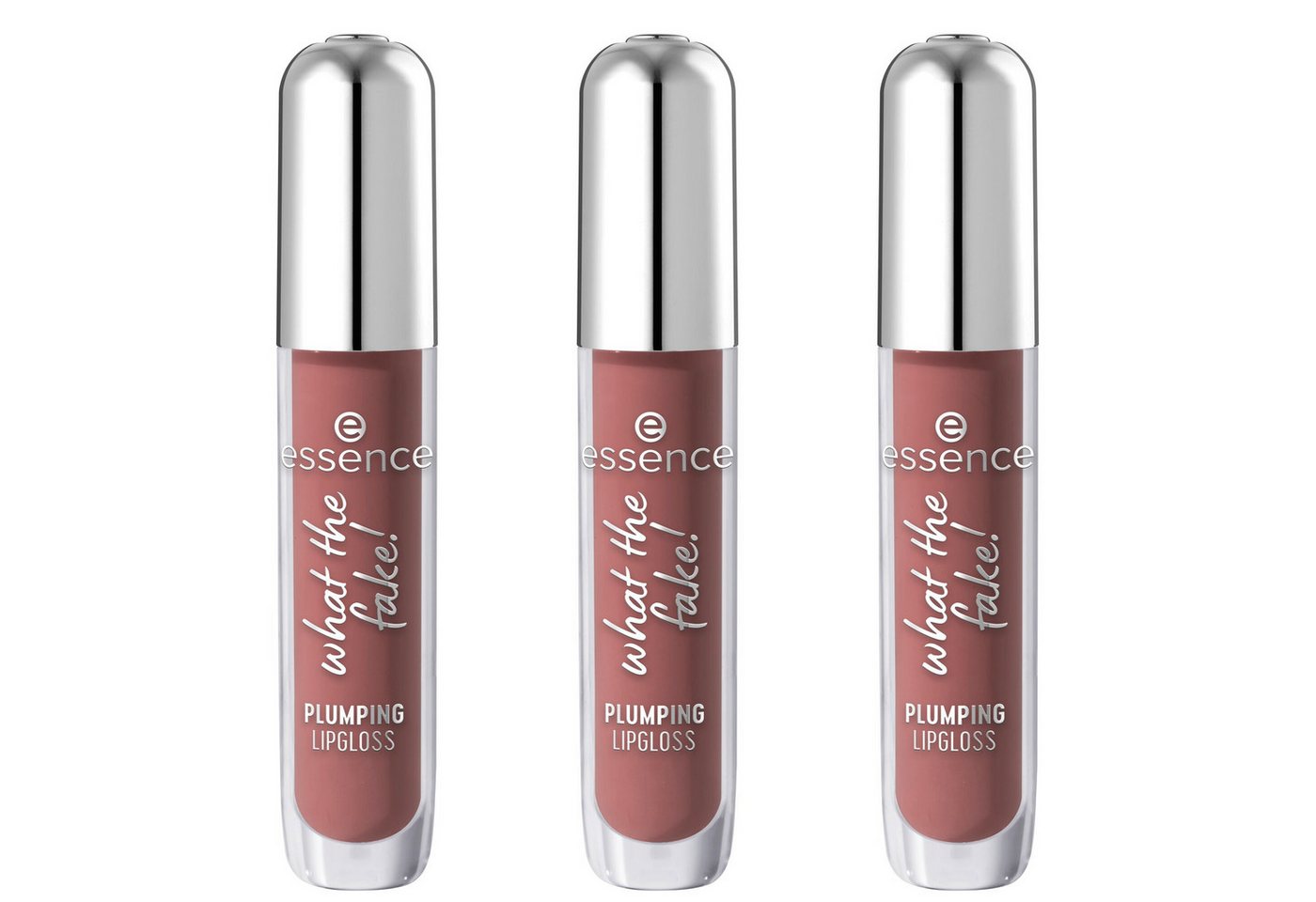 Essence Lip-Booster WHAT THE FAKE! PLUMPING LIPGLOSS, 3-tlg., für ein hochglänzendes Finish