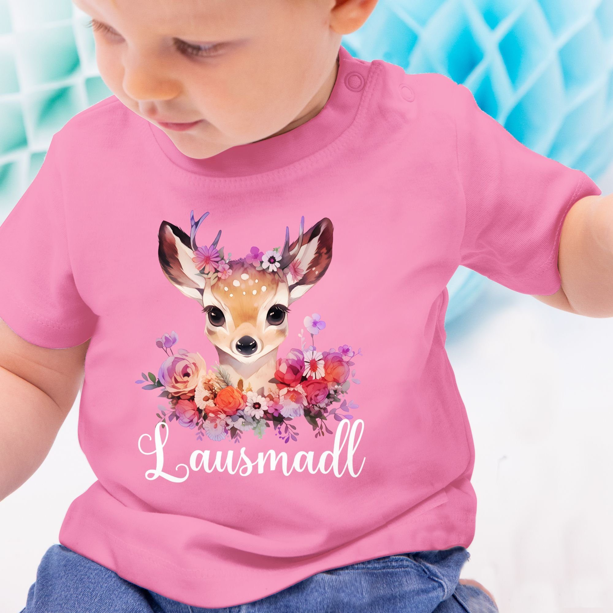Mode Lausmadel Lausdrindl Outfit Baby 3 Pink Lausmadl für Shirtracer Lausmädchen T-Shirt Oktoberfest