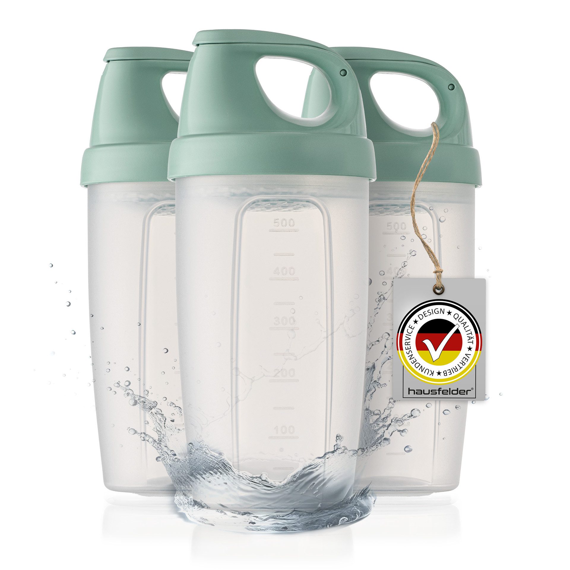 Protein Shaker Proteinshaker 3 Stück, 3 x 500 ml, Eiweiß Shaker, auslaufsicher
