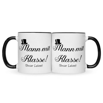 GRAVURZEILE Tasse mit Spruch - Mann mit Klasse, Keramik, Farbe: Schwarz & Weiß