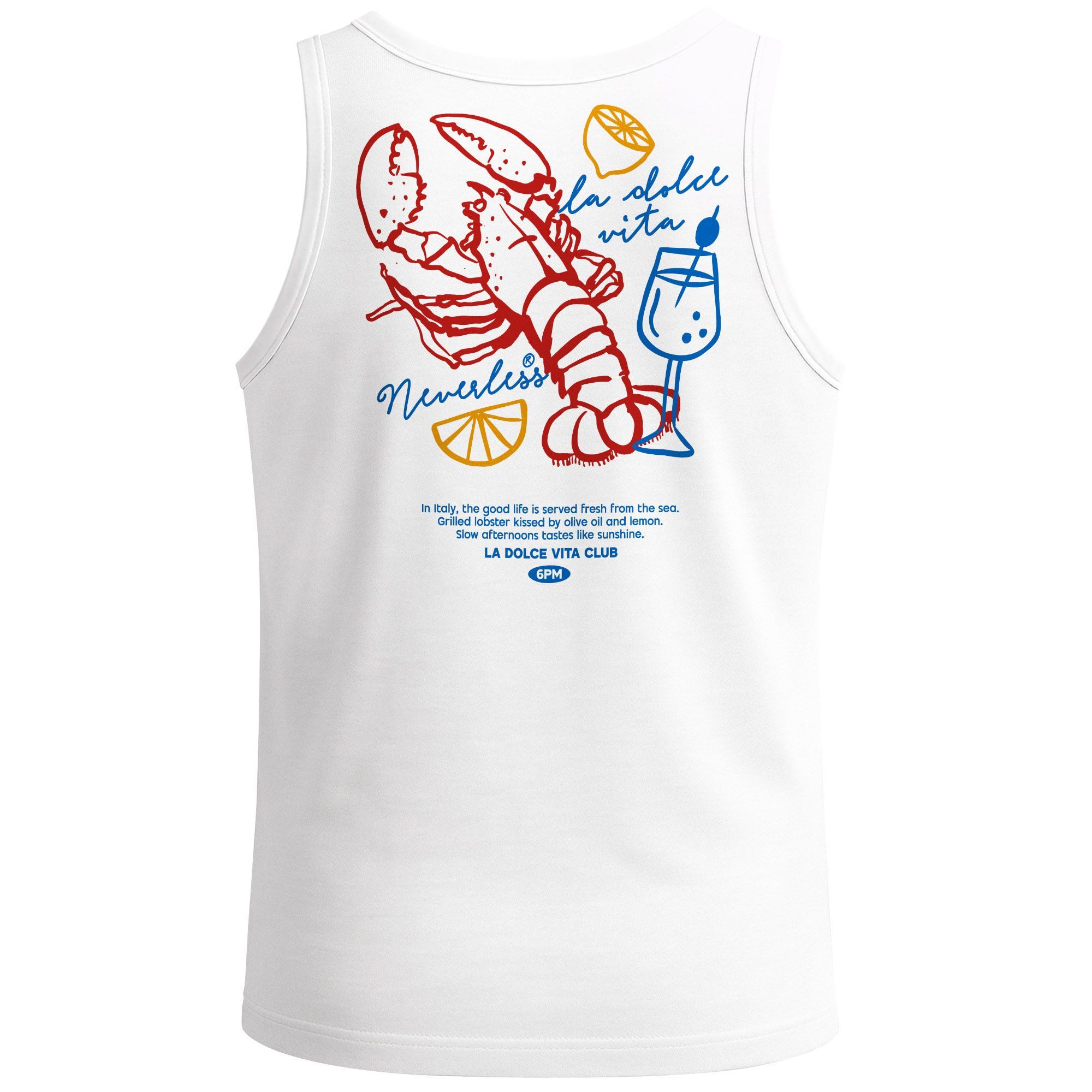 Neverless Tanktop Herren Tank-Top Backprint La Dolce Vita Club – Sommer Grafikshirt mit mit Print