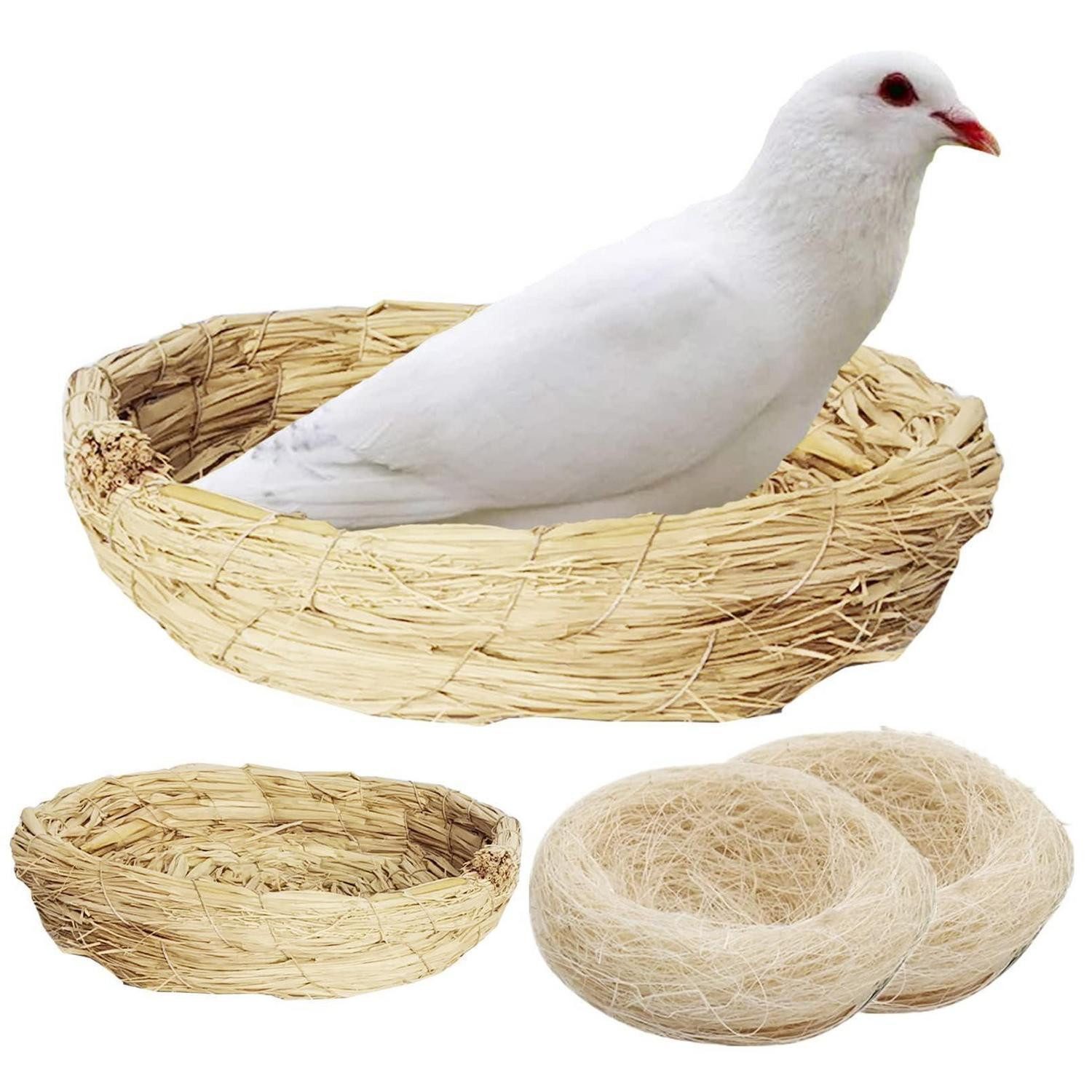 LuxusKollektion Legenest Stroh Vogelnest mit Kokosfaser Liner Handgemacht