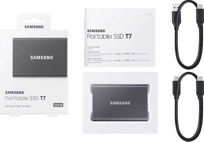 T7 SSD 1050 externe Samsung SSD MB/S Schreibgeschwindigkeit 1000 Portable MB/S Lesegeschwindigkeit, TB) (1